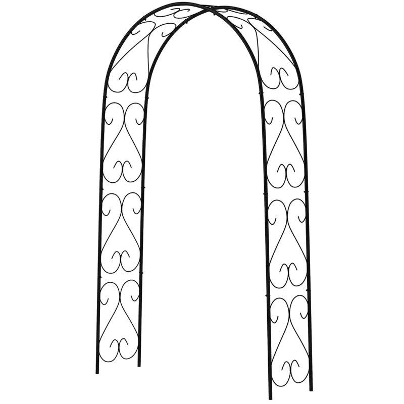 Steel Garden Arch, 7.5' Garden Arbor Trellis for Climbing Plants, Roses, Wedding Arch for Outdoor Bridal Party, Ceremony