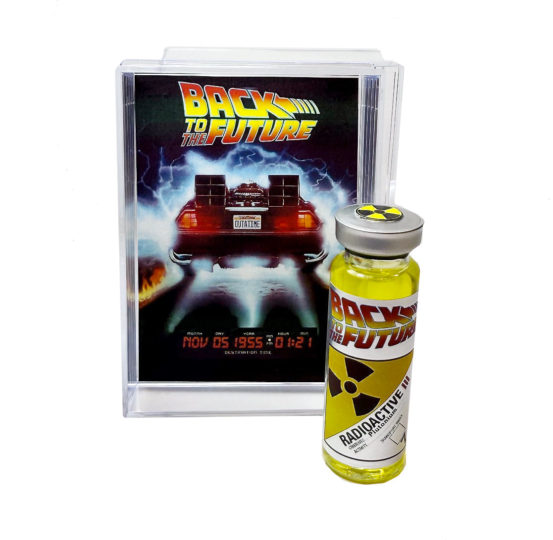 Back To The Future Plutonium Sample Vial Bottle with Display Collectable Box Prop