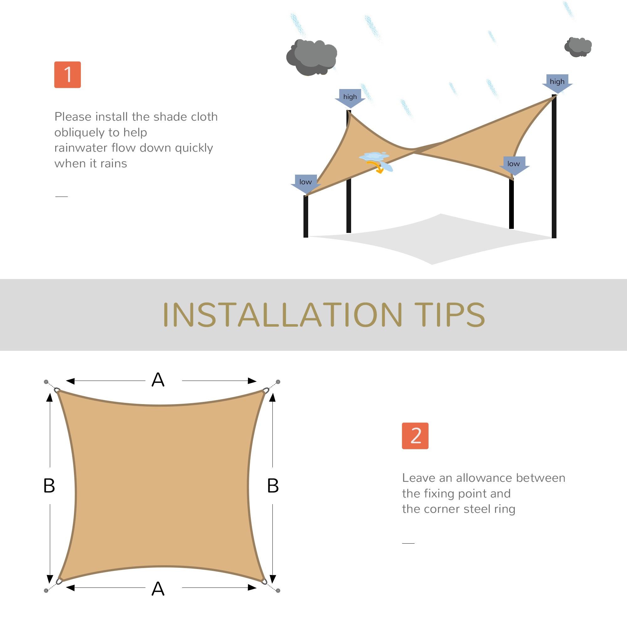 Outsunny Canopied Comfort: 10'x10' Square Sun Shade Sail, UV Protection Canopy for Outdoor, Garden Shelter with Portable Bag, Sand