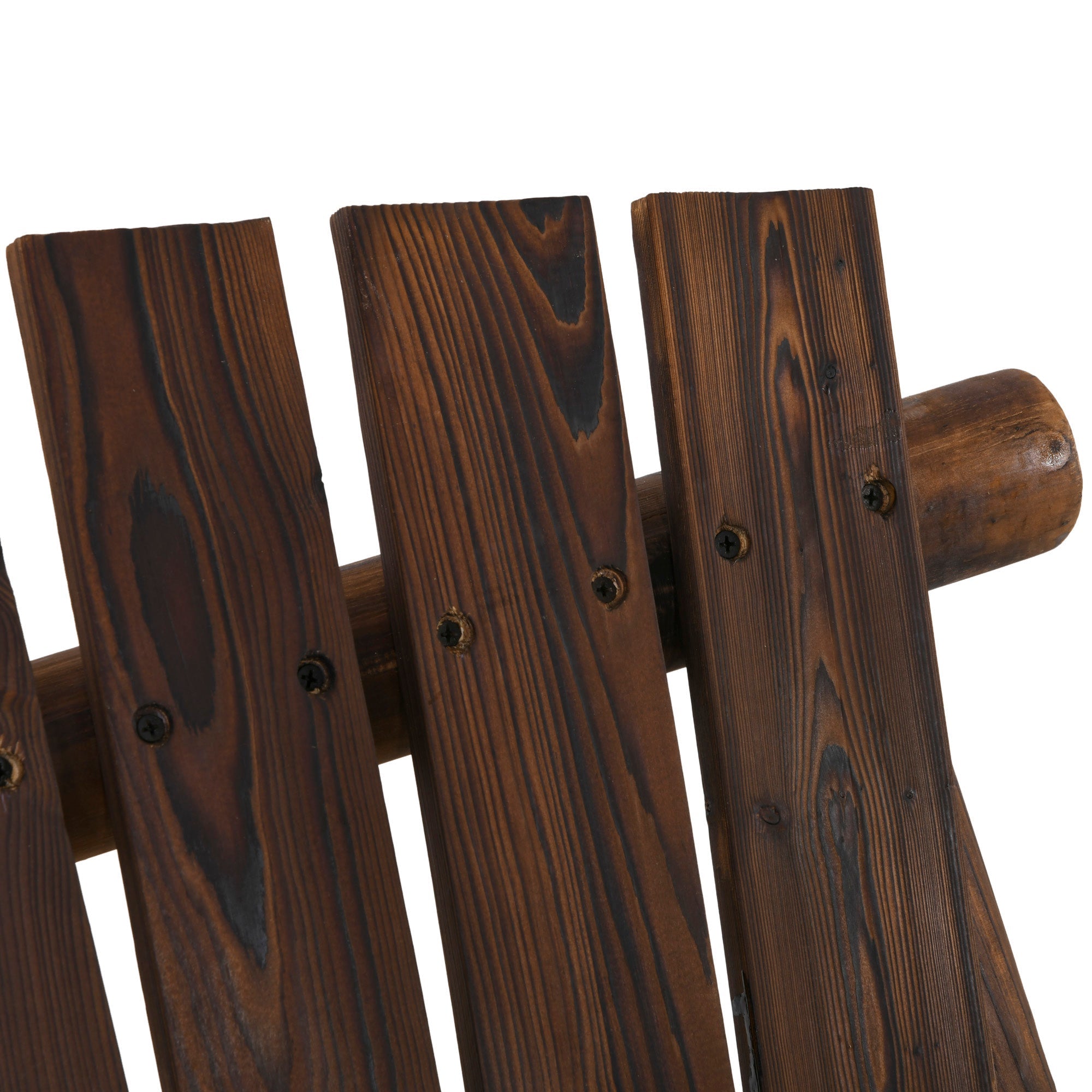 Outsunny Freestanding 6.5' Wooden Loveseat Traditional Farmhouse Style Log Swing Carbonized