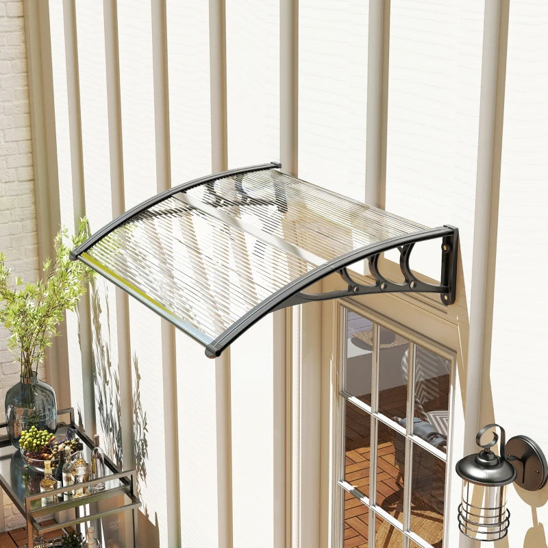 Window Awning Door Canopy, Polycarbonate Cover Patio Awnings, 30" x 50", White