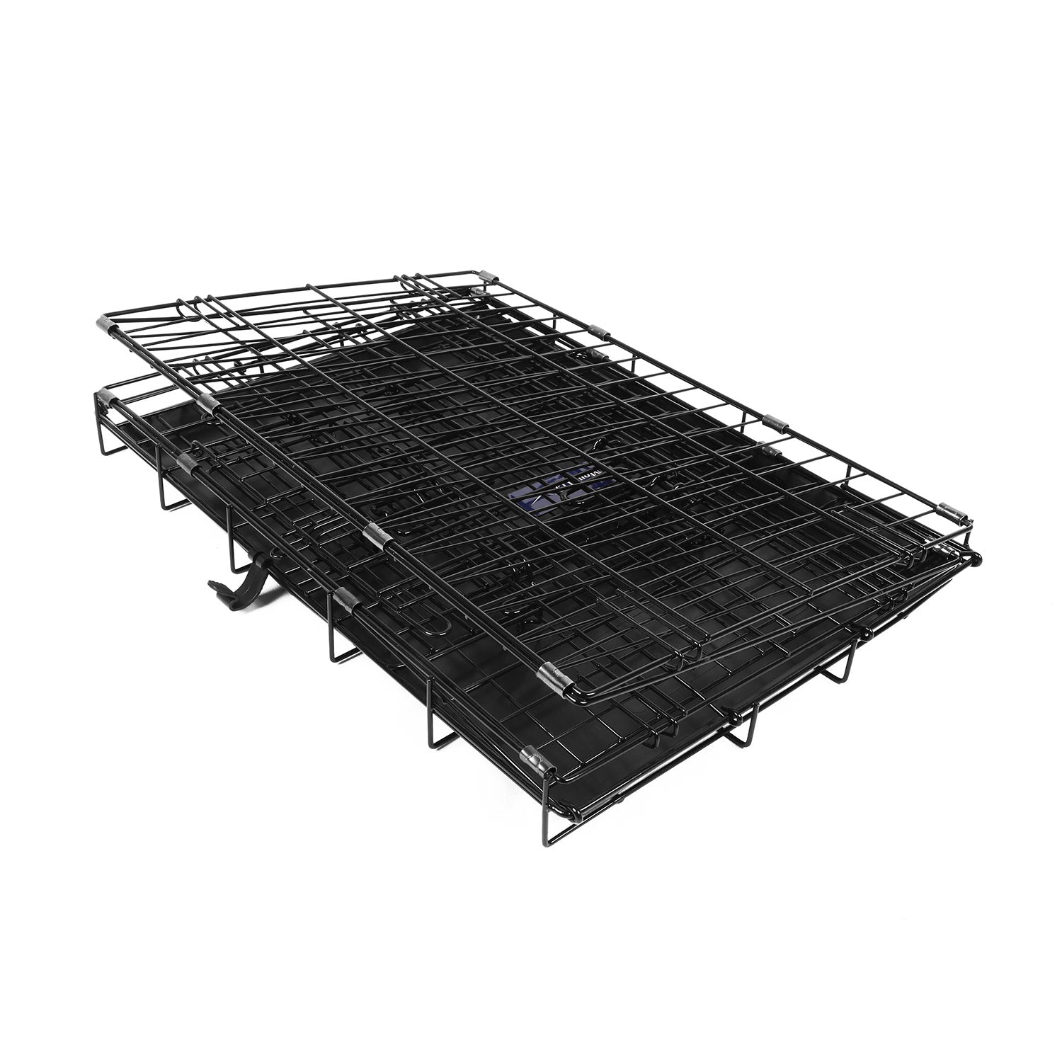 30inches Dogs Crate Folding Metal Pets Crates Double Door Puppy Cage Easy Set Up