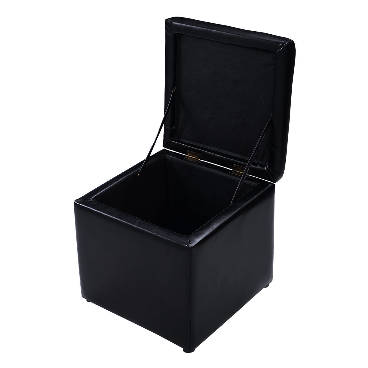 Foldable Cube Ottoman Pouffe Storage Seat-BlackÂ