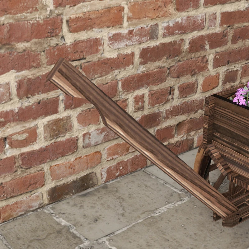 Raised Garden Bed, Wooden Wagon Planter Boxes with Drainage Holes, for Vegetables Flowers Herbs, Carbonized