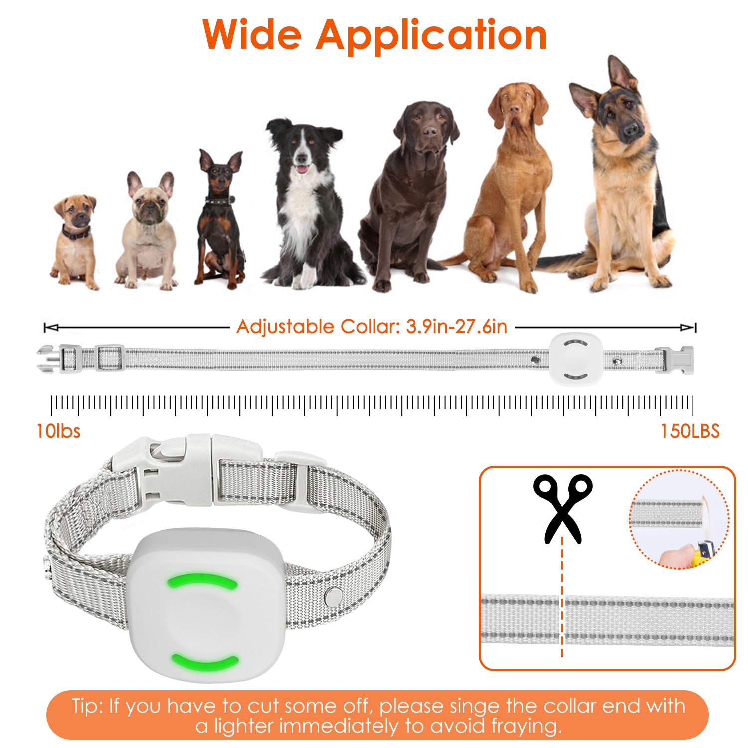 Electric Remote Training Collar IP67 Waterproof Rechargeable Dog Training System with Light Beep Vibration Shock 2624FT Range Fit for All Dogs 10-150L