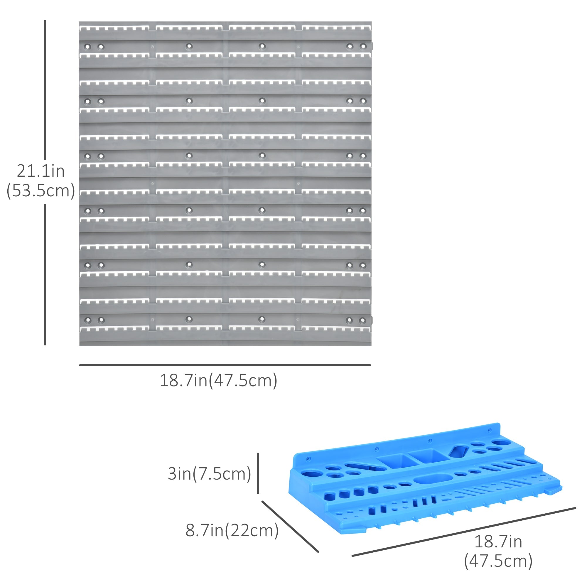 DURHAND Pegboard Perfection: 54-Piece Wall Mount Garage Storage Solution with Blue Hooks for Organized Efficiency