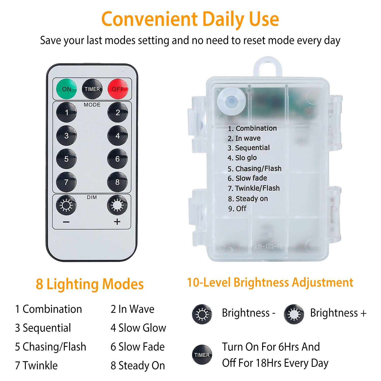 2Pcs LED String Lights 100LED Beads 32.8FT Copper Fairy Lights IP65 Waterproof Battery Operated Flash Lights with Remote Control For Wedding Party Jar