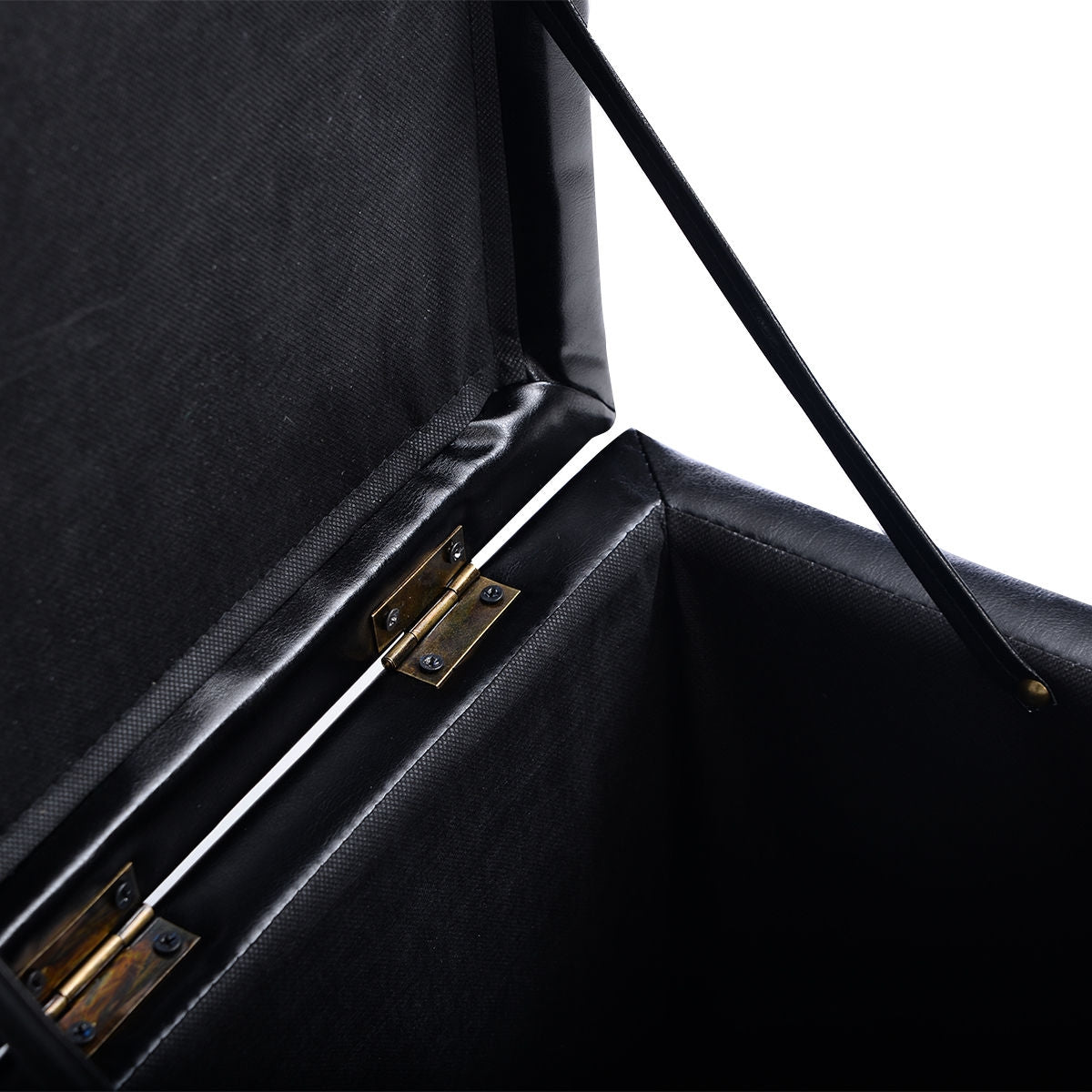 Foldable Cube Ottoman Pouffe Storage Seat-BlackÂ