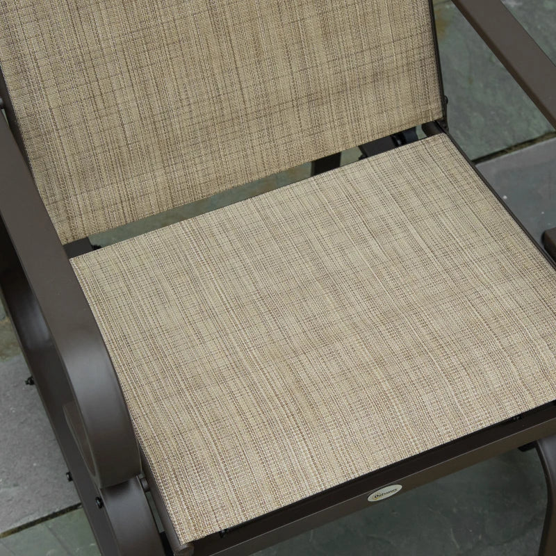 Patio Glider with Breathable Mesh Fabric, Outdoor Glider Chair, Garden Rocking Gliding Seat for Patio, Yard, Porch, Sand