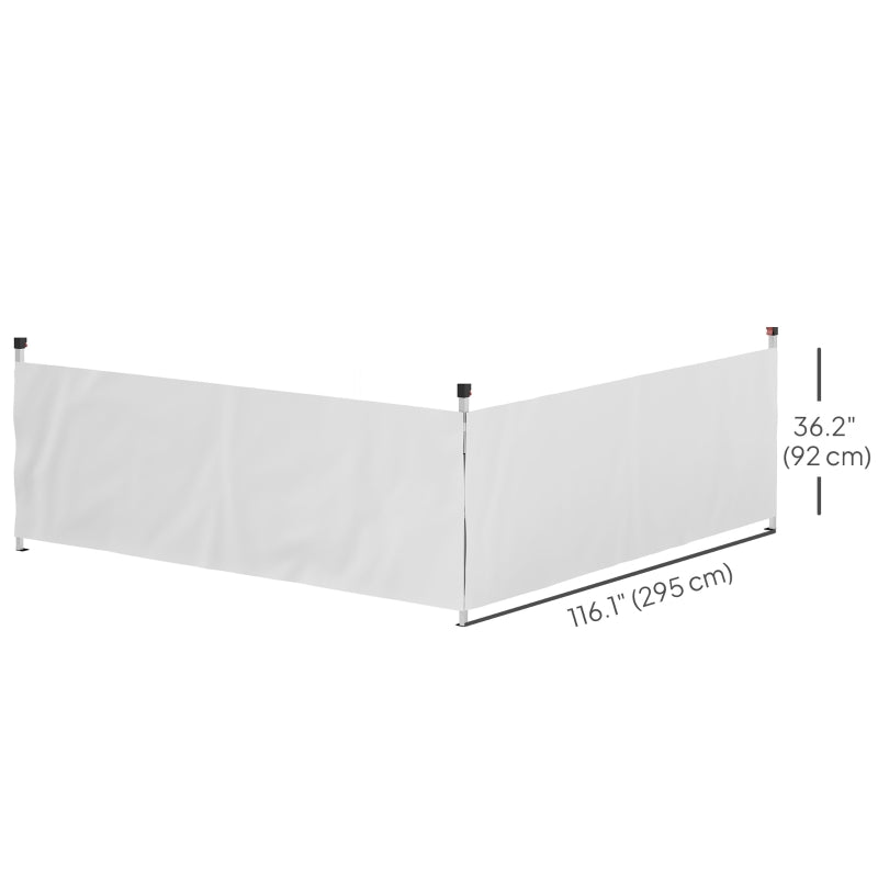 Canopy Sidewalls for 10' x 10' or 10' x 20' Pop up Canopy, 2 PCS Canopy Half Walls Only, White