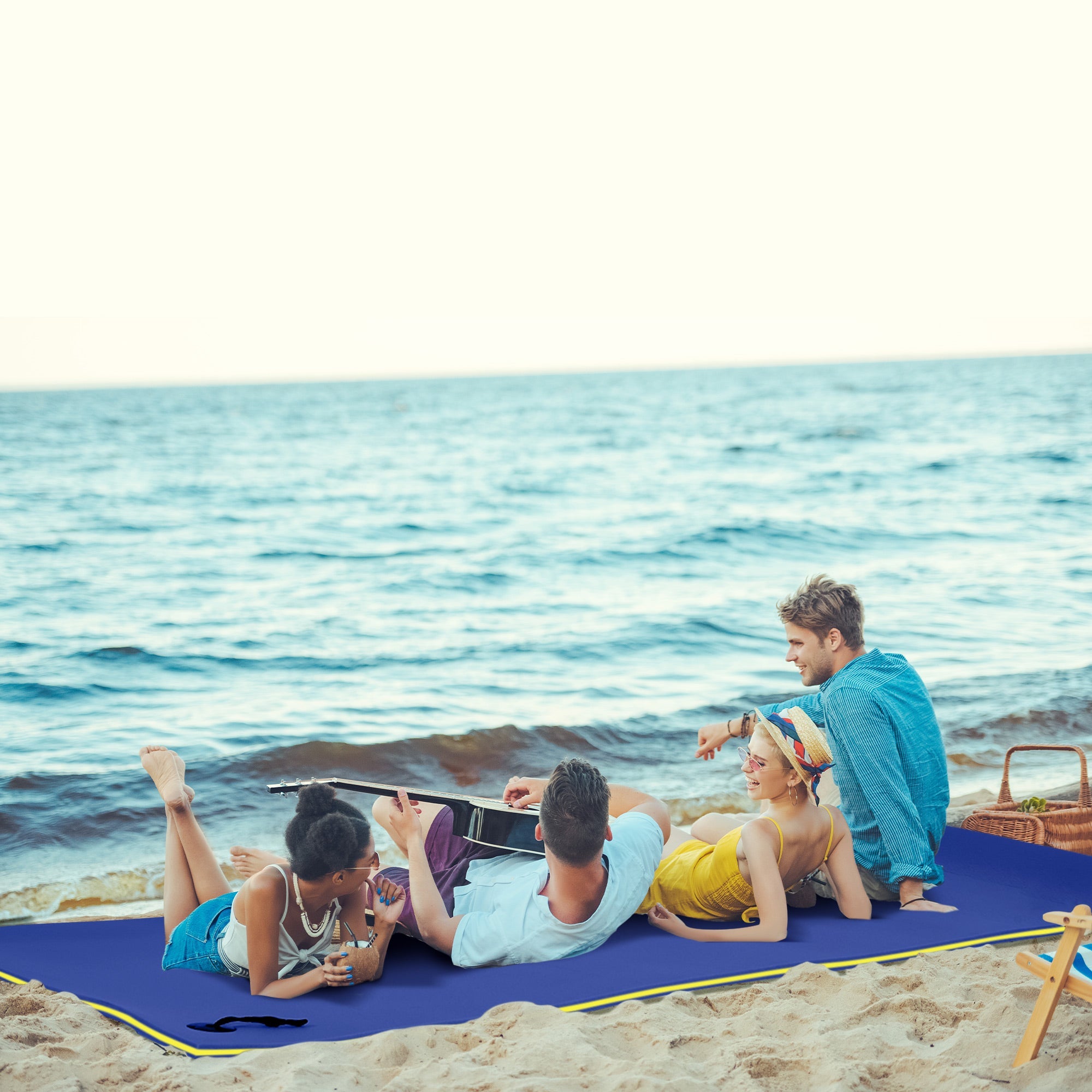 HOMCOM Roll-Up Pool Float Pad for Lakes, Oceans, & Pools, Water Mat for Playing, Relaxing & Recreation, Blue