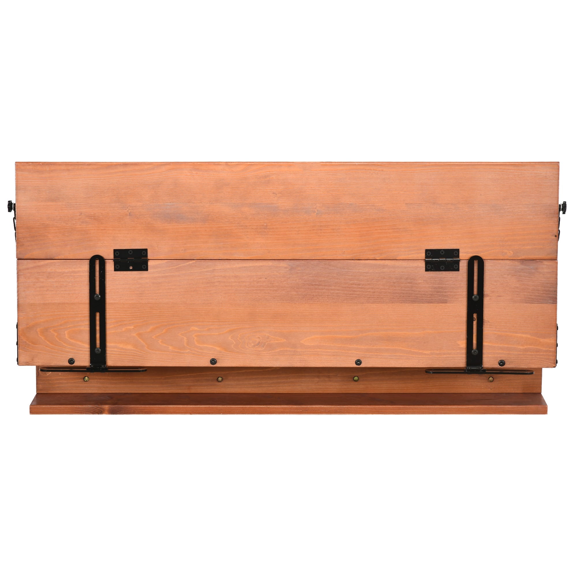 Outsunny Spruce Railing Table Foldable Outdoor Hanging Balcony Desk for Patio Garden Orange