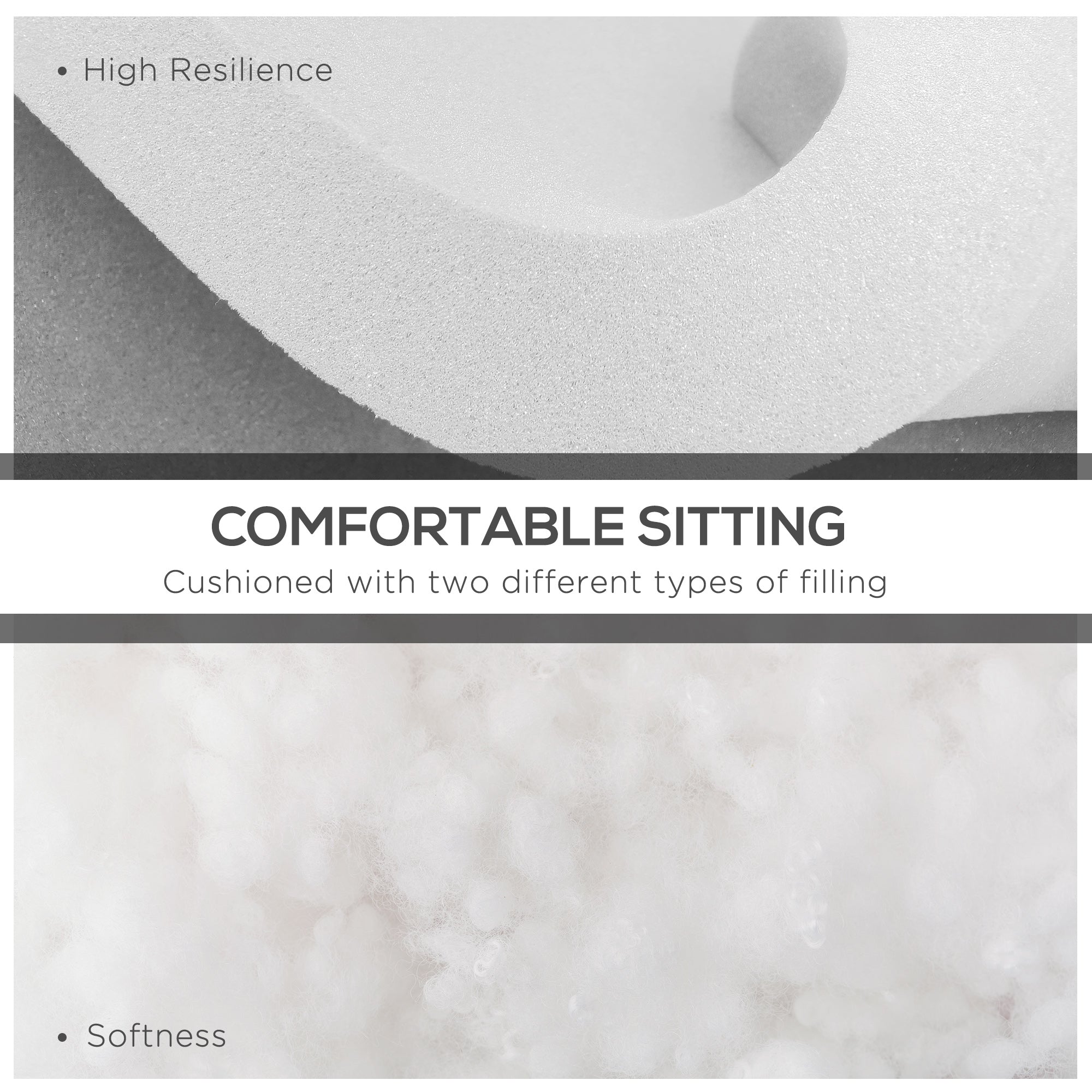 Outsunny 4-Piece Replacement Cushions for Rattan Furniture Outdoor Patio Seat Pad Set Black