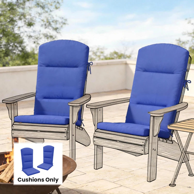 Patio Chair Cushion for Adirondack Chairs Replacement Cushion with Back and Ties, Navy Blue