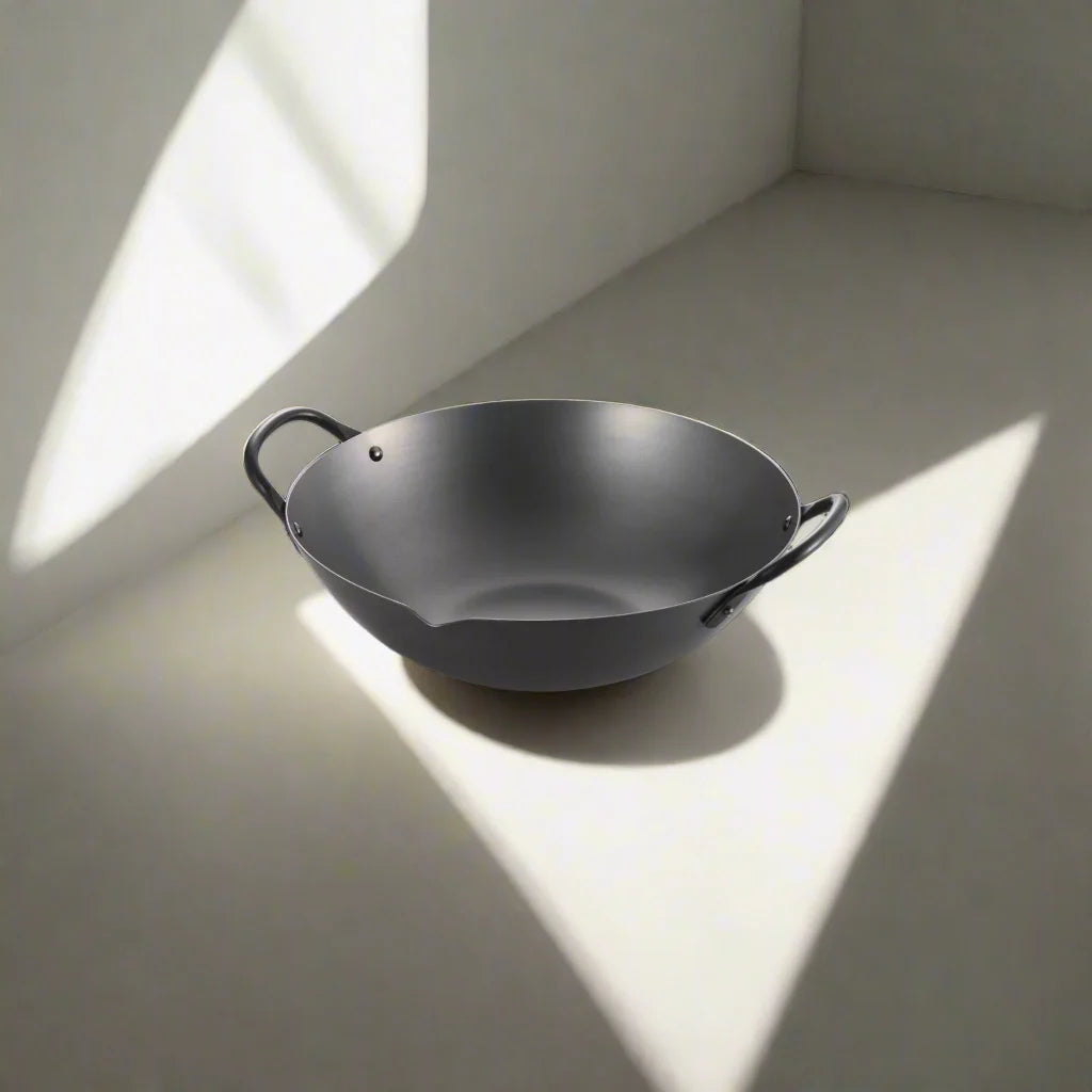 Yoshikawa Cook-Pal Ren Series Guangdong Wok 36 cm – Nitrided Carbon Steel, Round Bottom