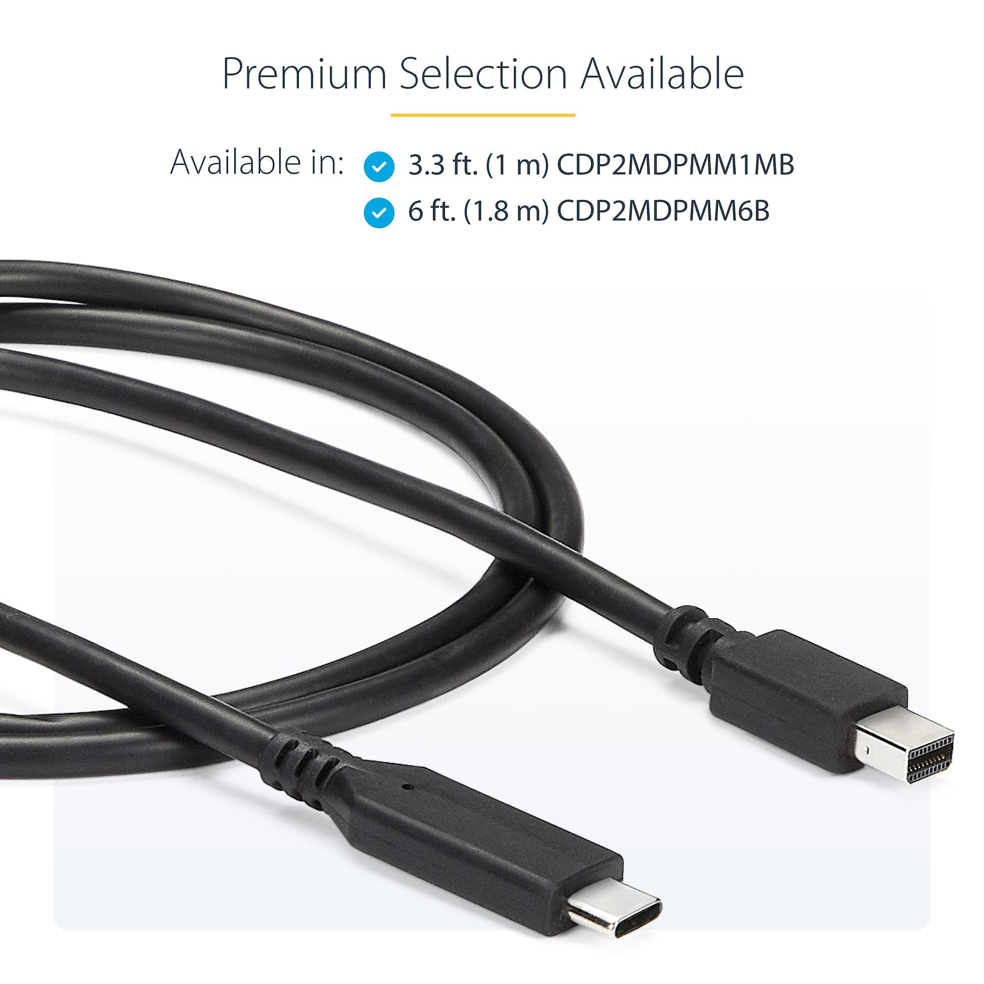 3.3 ft (1m) USB-C to Mini DisplayPort Cable - 4K 60Hz - Black