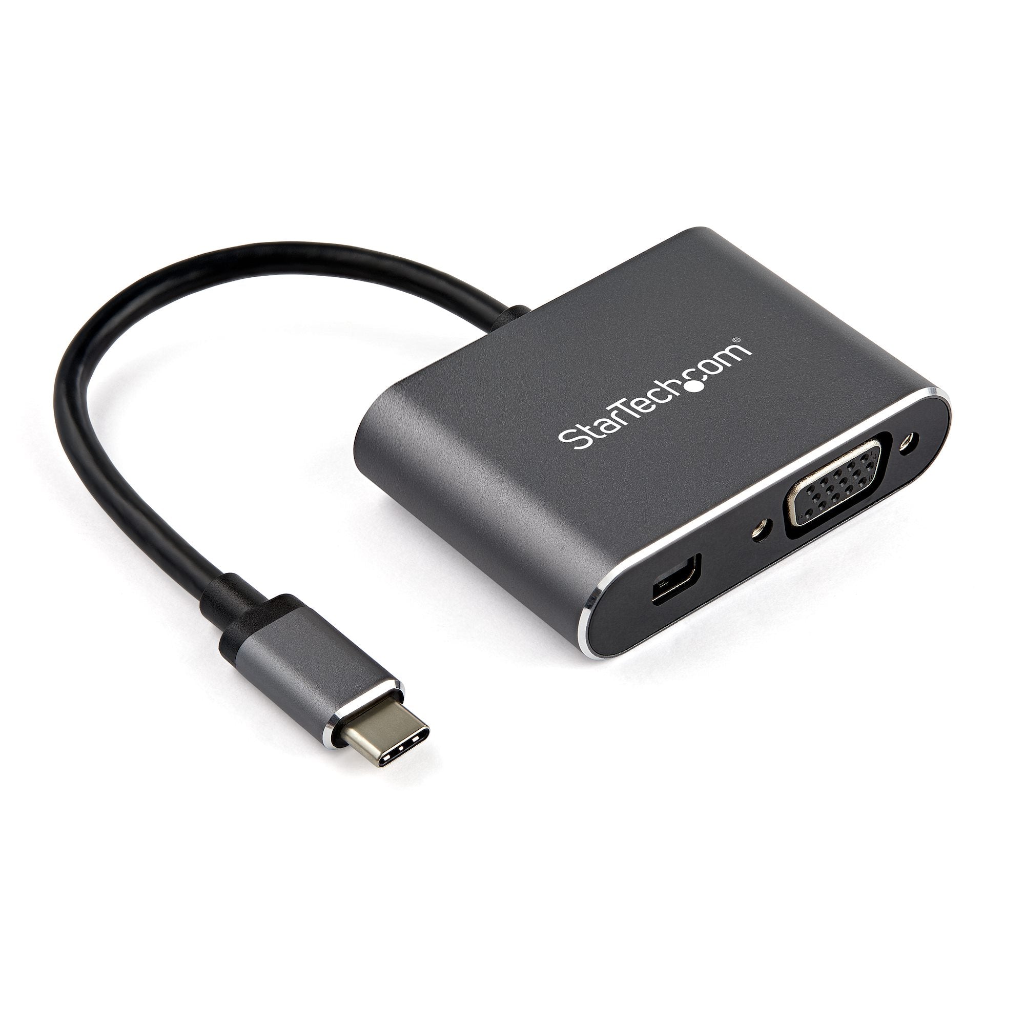 USB C Multiport Video Adapter - USB-C to 4K 60Hz Mini DisplayPort 1.2 or 1080p VGA Monitor Adapter - USB Type-C 2-in-1 MDP HBR2 HDR/VGA Display Converter - TB3 Compatible