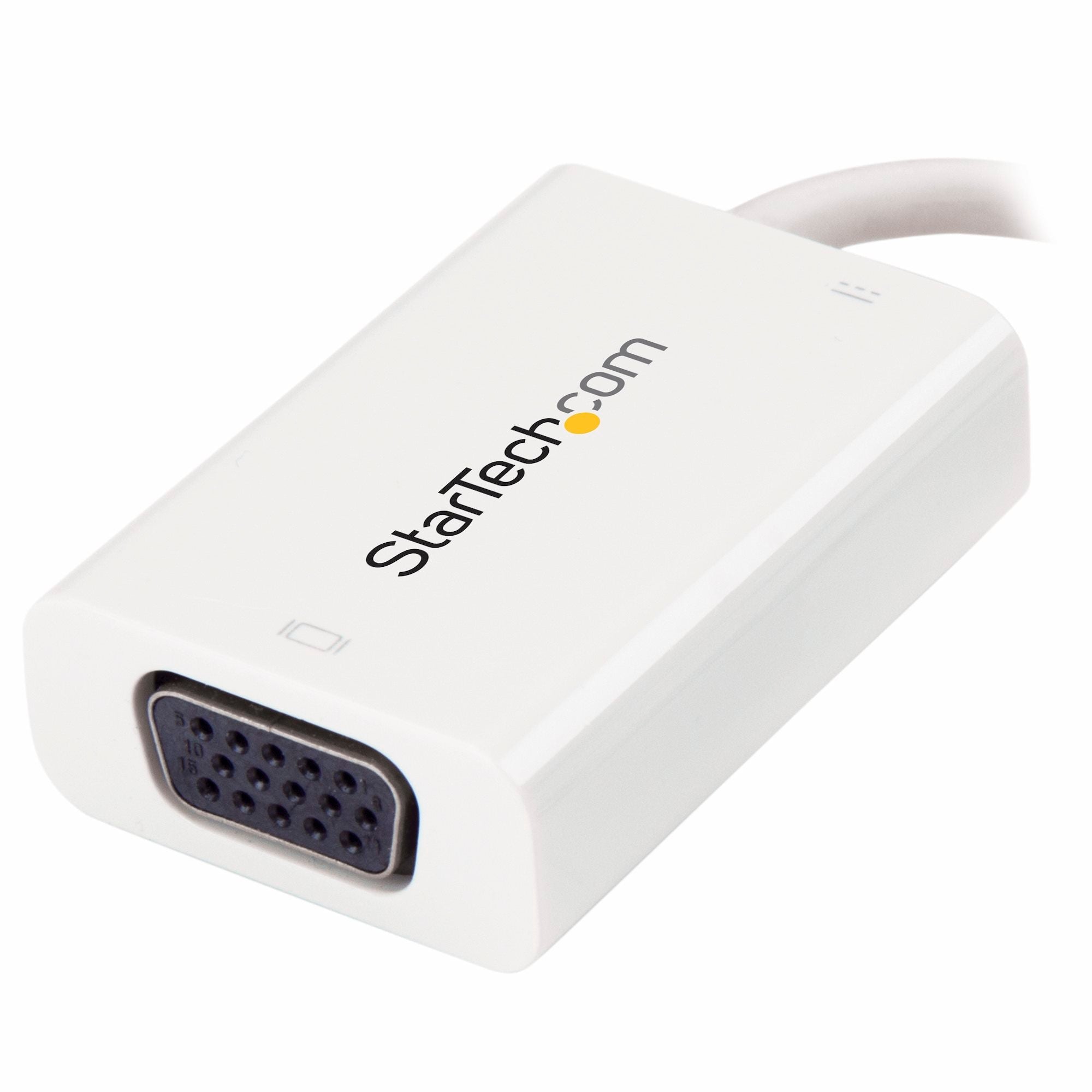 USB C to VGA Adapter with Power Delivery - 1080p USB Type-C to VGA Monitor Video Converter w/ Charging - 60W PD Pass-Through - Thunderbolt 3 Compatible - White
