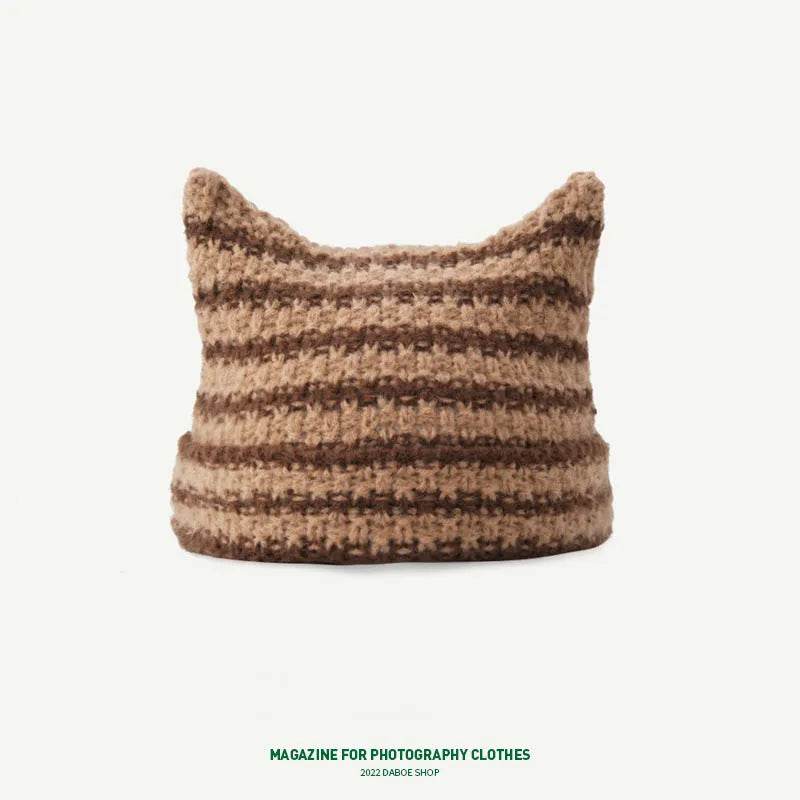 Breathable Windproof Cute Thermal Head Cover Woolen Cap beanies