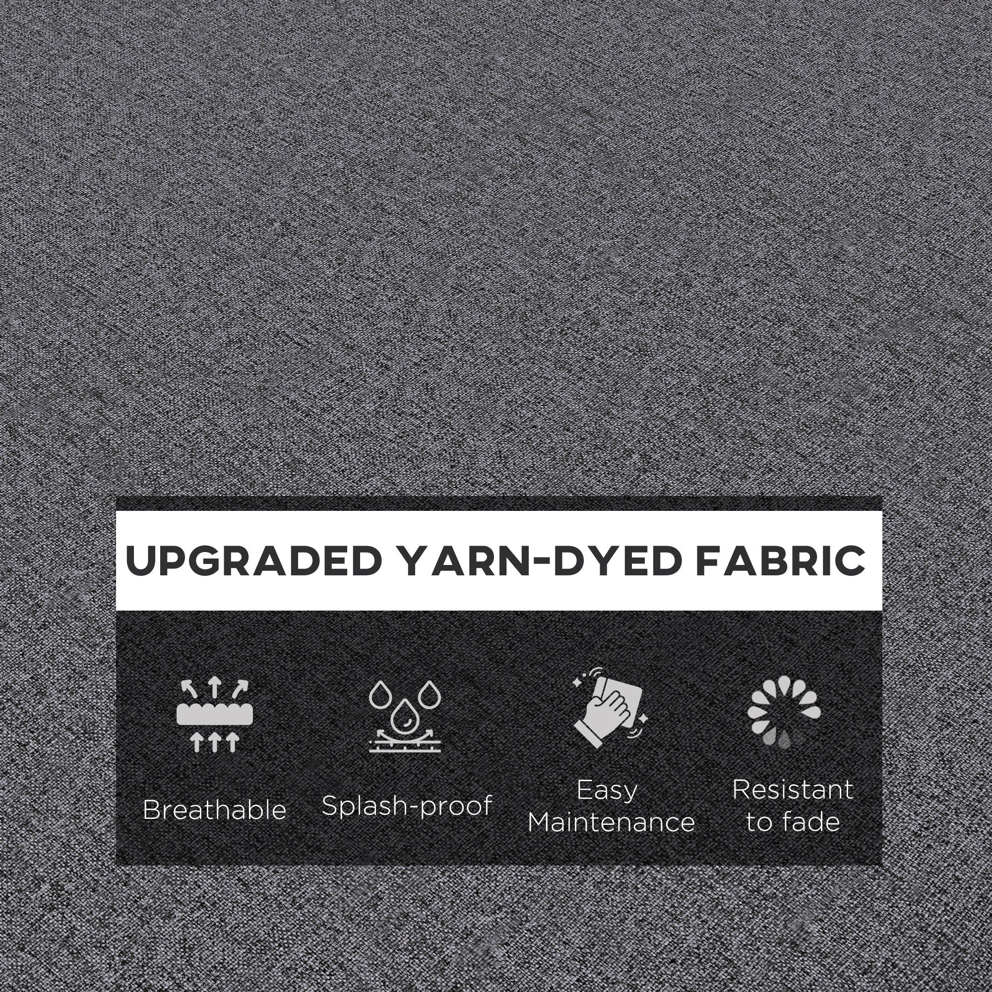 Outsunny 2-Piece Back and Seat Cushion Pillows Replacement, Patio Chair Cushions Set with Ties for Indoor Outdoor, Grey