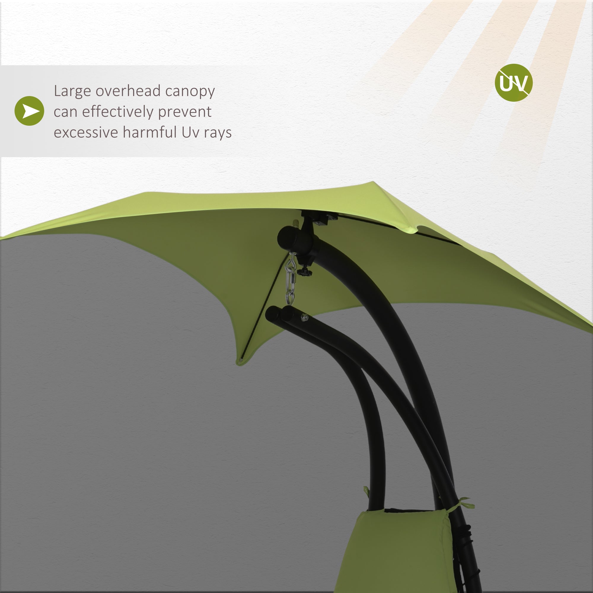 Outsunny Floating Chaise Lounge Chair with Canopy Umbrella Arc Stand Outdoor Patio Furniture Grey