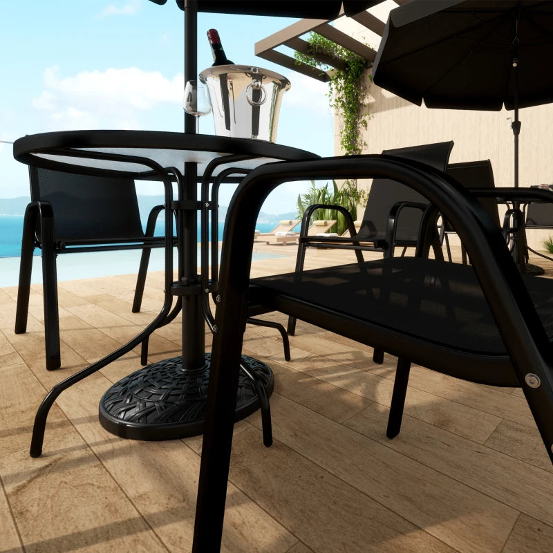 Patio Umbrella Base, 26 lbs Concrete Heavy Duty Umbrella Stand, Round Patio Umbrella Holder, Φ18.7" x 12.6" H Black