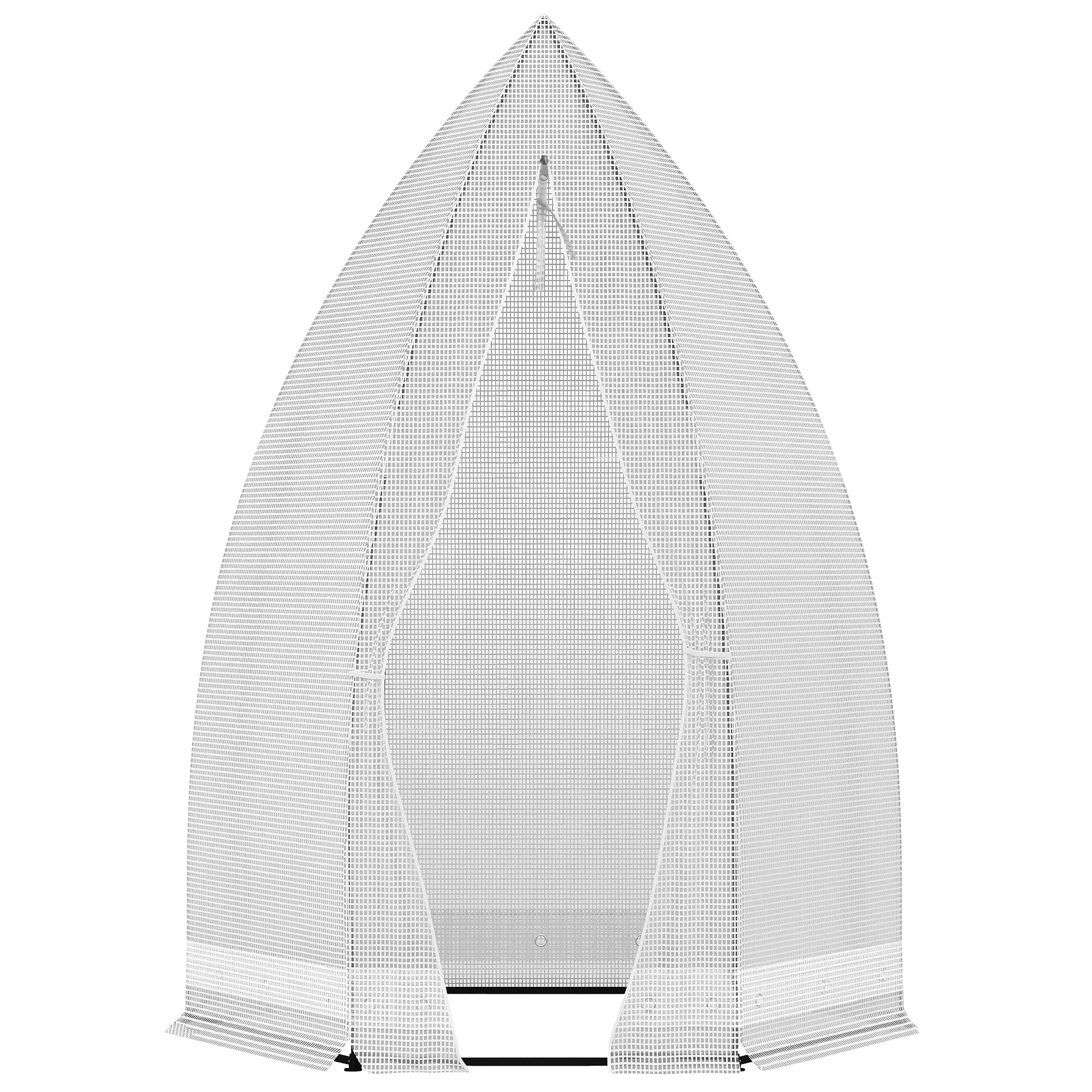 Outsunny Portable Greenhouse: 55"x55"x71" White Zippered Door Outdoor Garden Patio Hot House