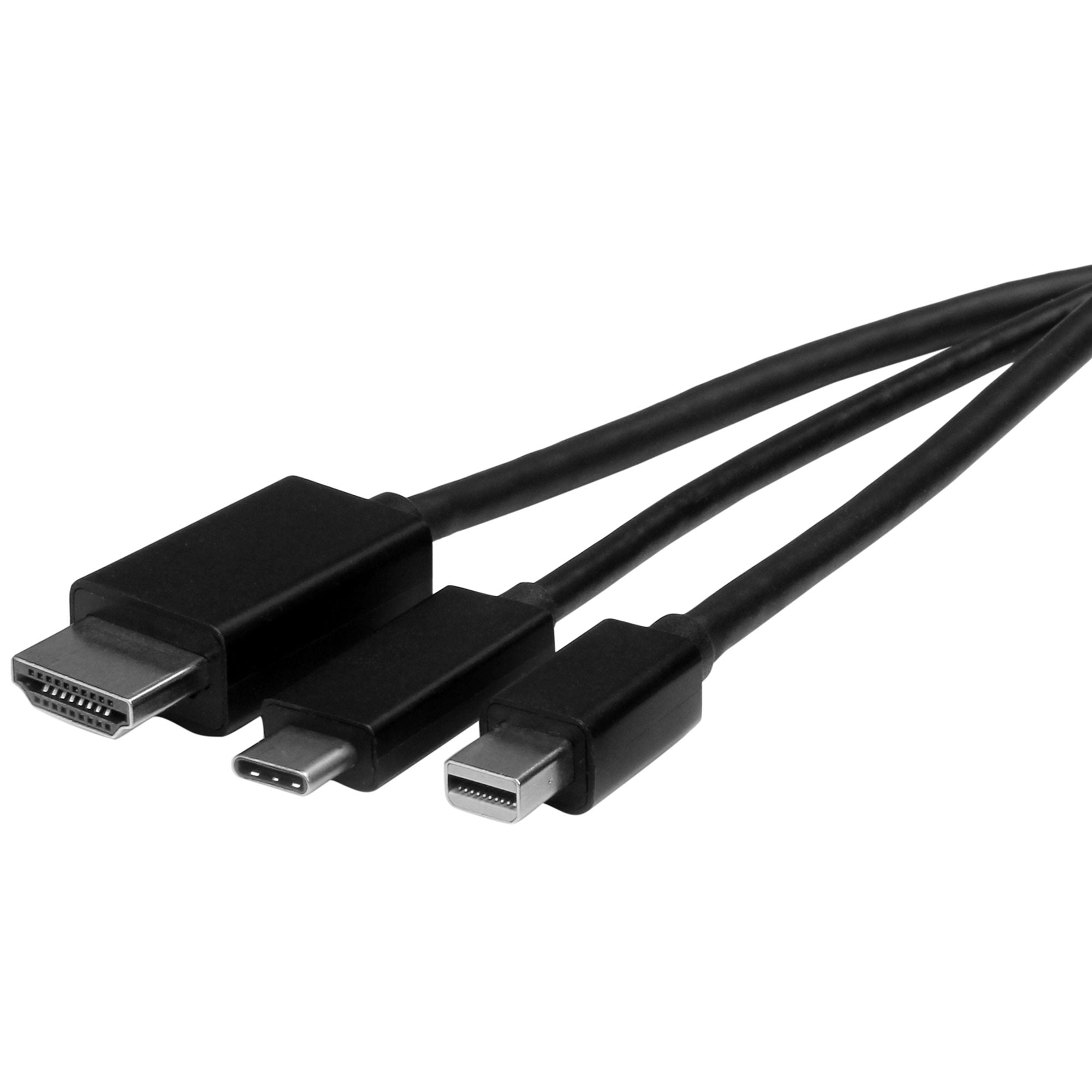 6.6ft (2m) USB-C, HDMI or Mini DisplayPort to HDMI Converter Cable