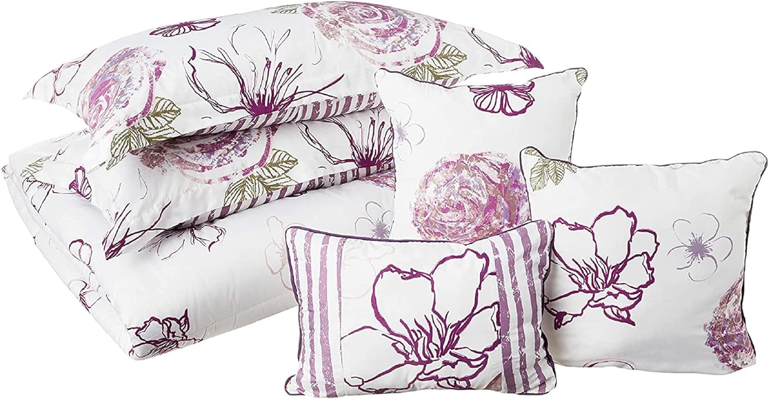 Comforter Angelica 5 Piece Twin Purple
