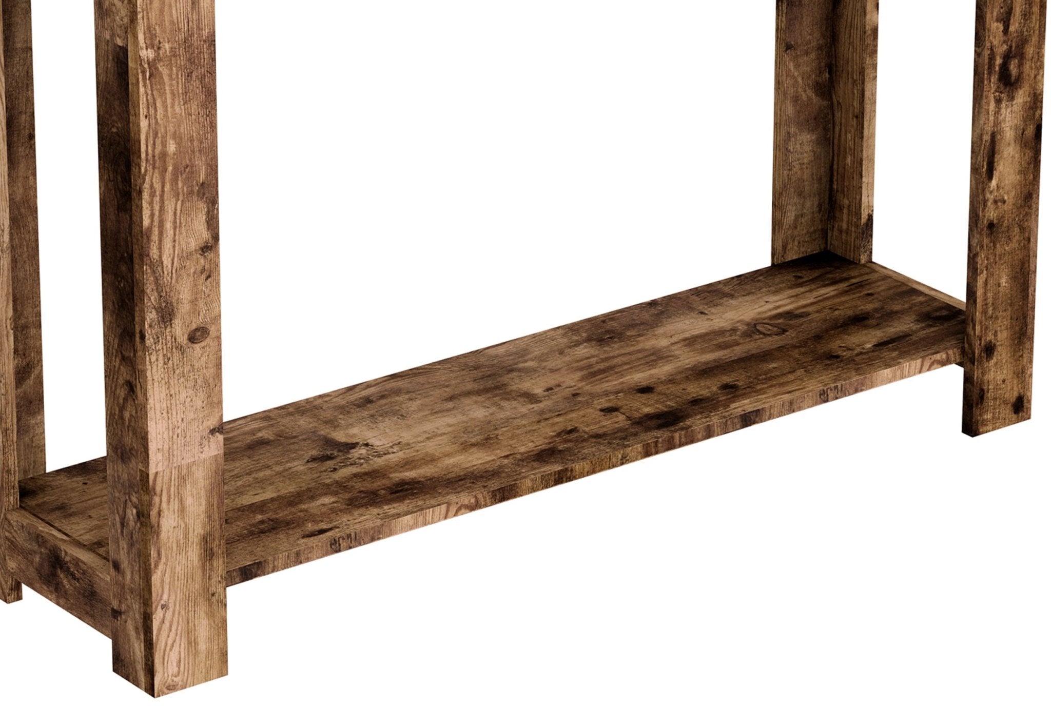 Console Sofa Table Brown Reclaimed Wood 2 Drawers 1 Shelf