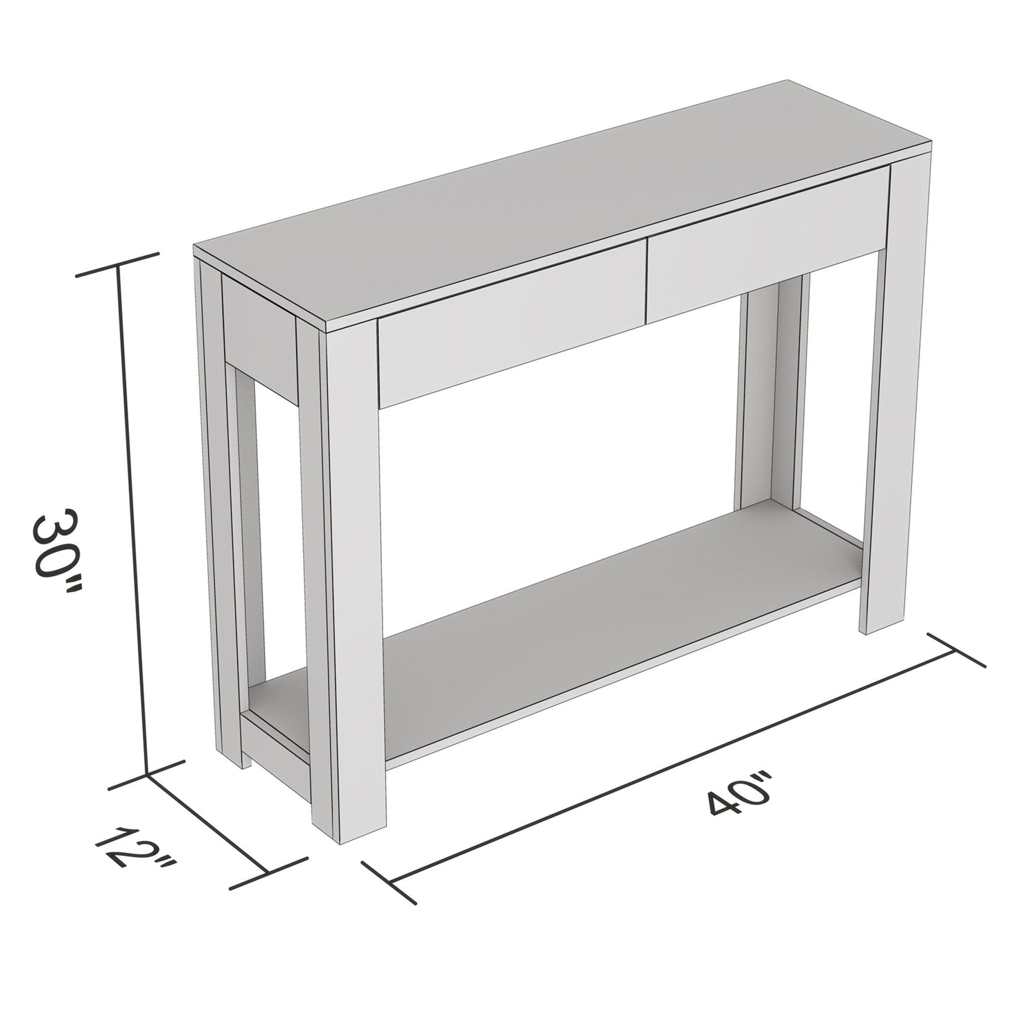 Console Sofa Table Cappuccino 2 Drawers 1 Shelf