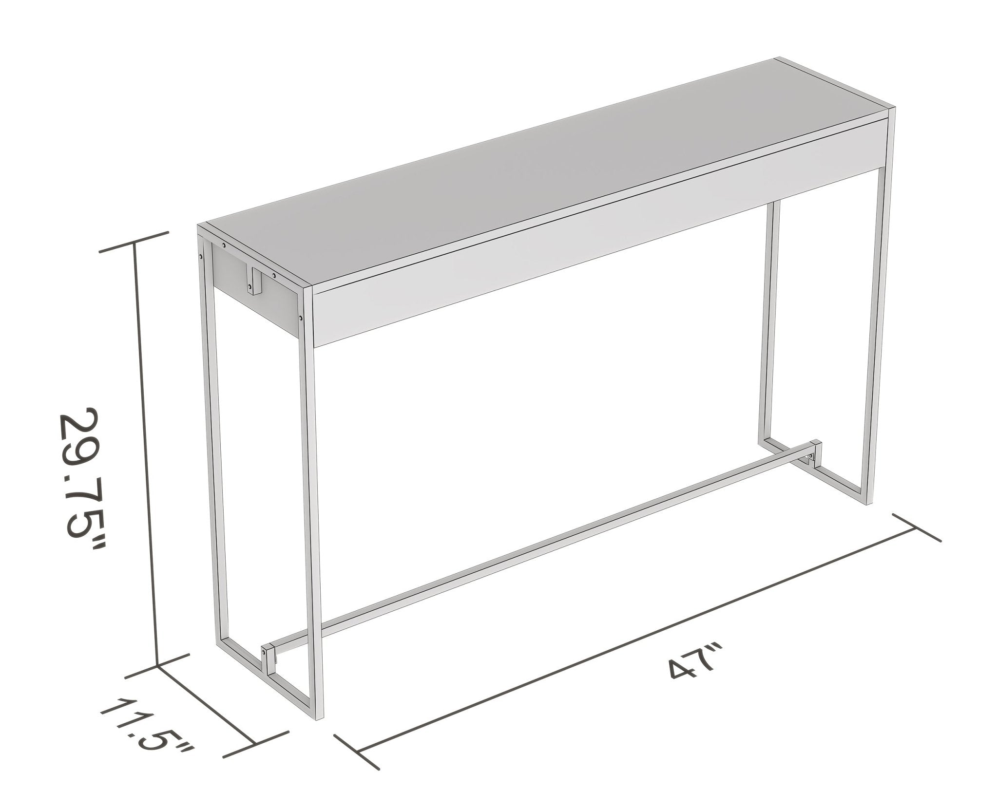 Console Sofa Table Dark Cement Black Metal