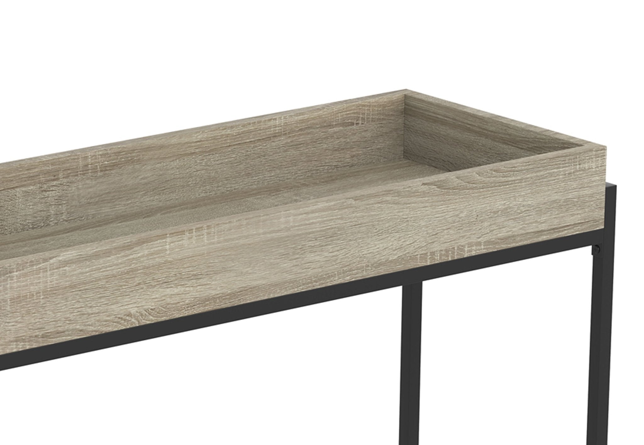 Console Sofa Table Dark Taupe Tray Top