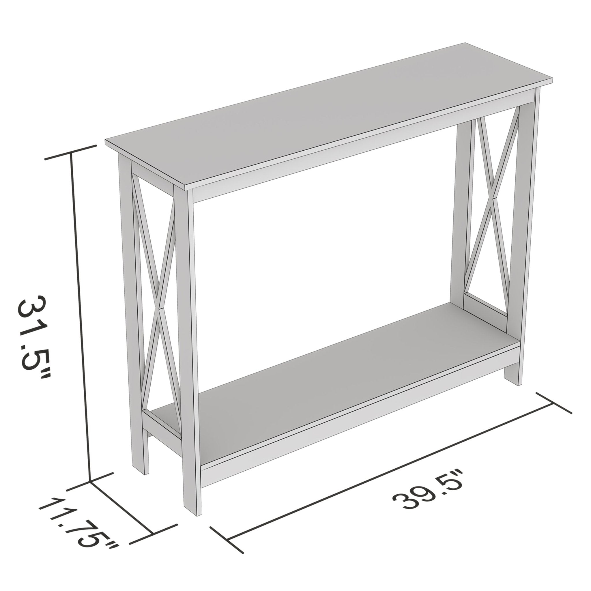 Console Sofa Table White 1 Shelf