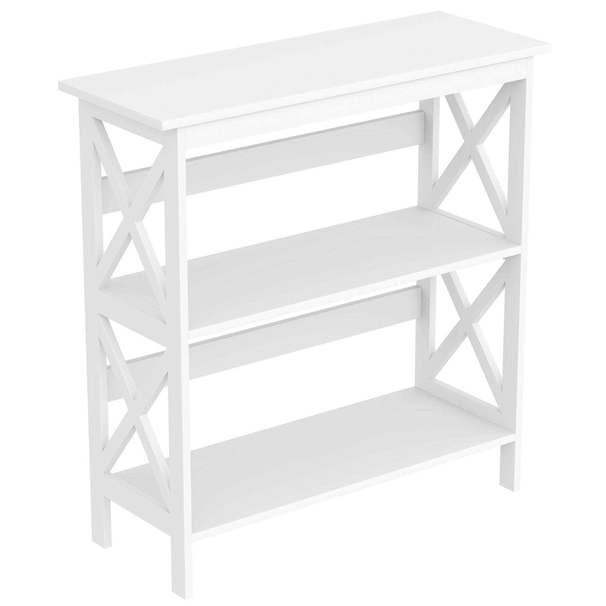 Console Sofa Table White 2 Shelves