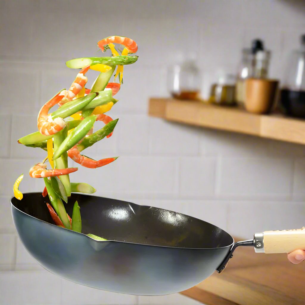 Yoshikawa Cook-Pal REN 33cm Nitrided Carbon Steel Wok