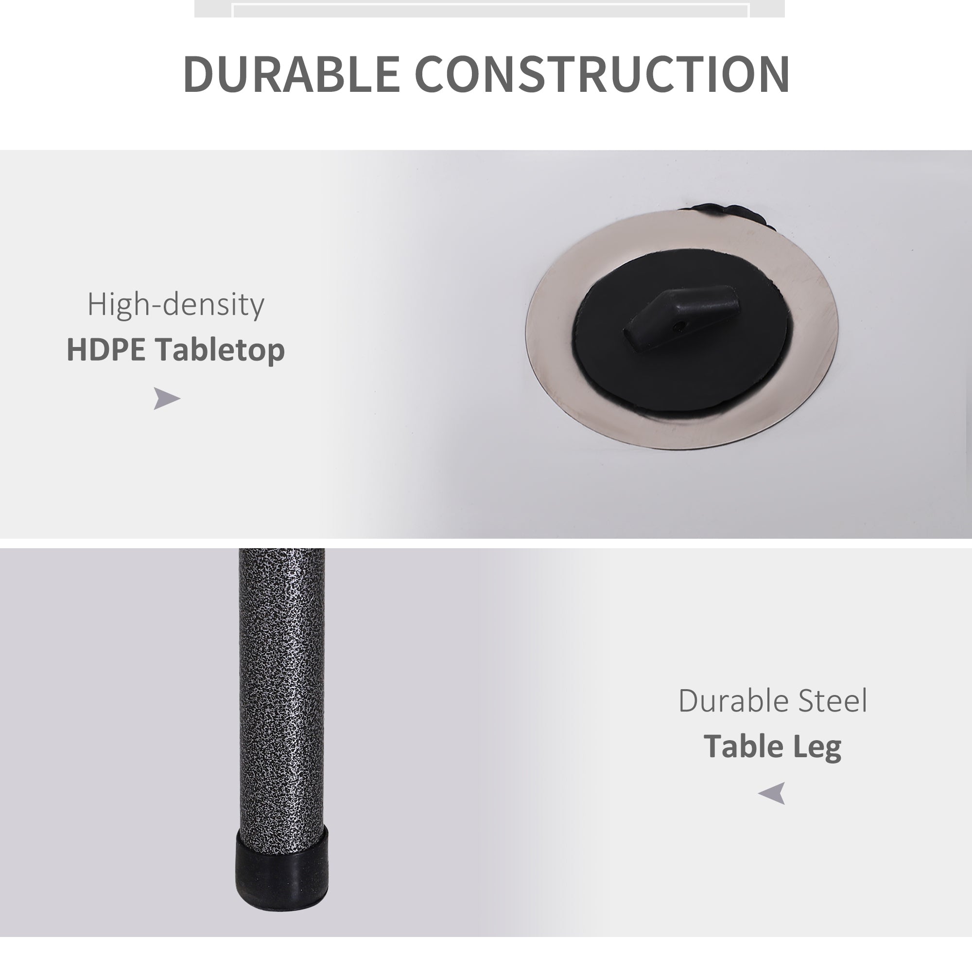 Outsunny 4ft Folding Picnic Table, Fish Fillet Cleaning Table, Camping Party Desk with Sink, White