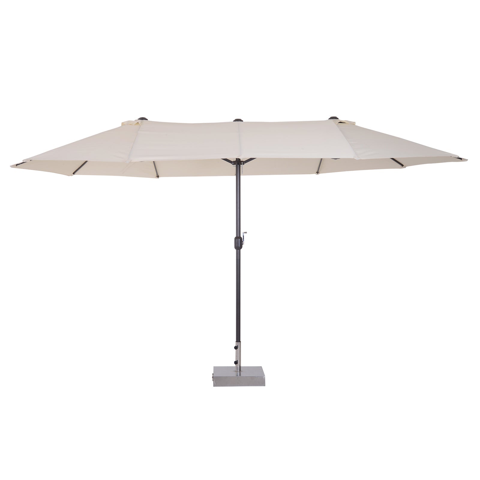 Outsunny 15ft Double-Sided Patio Umbrella Rectangular Parasol Sun Shelter Canopy Shade UV Protection w/ Hand Crank