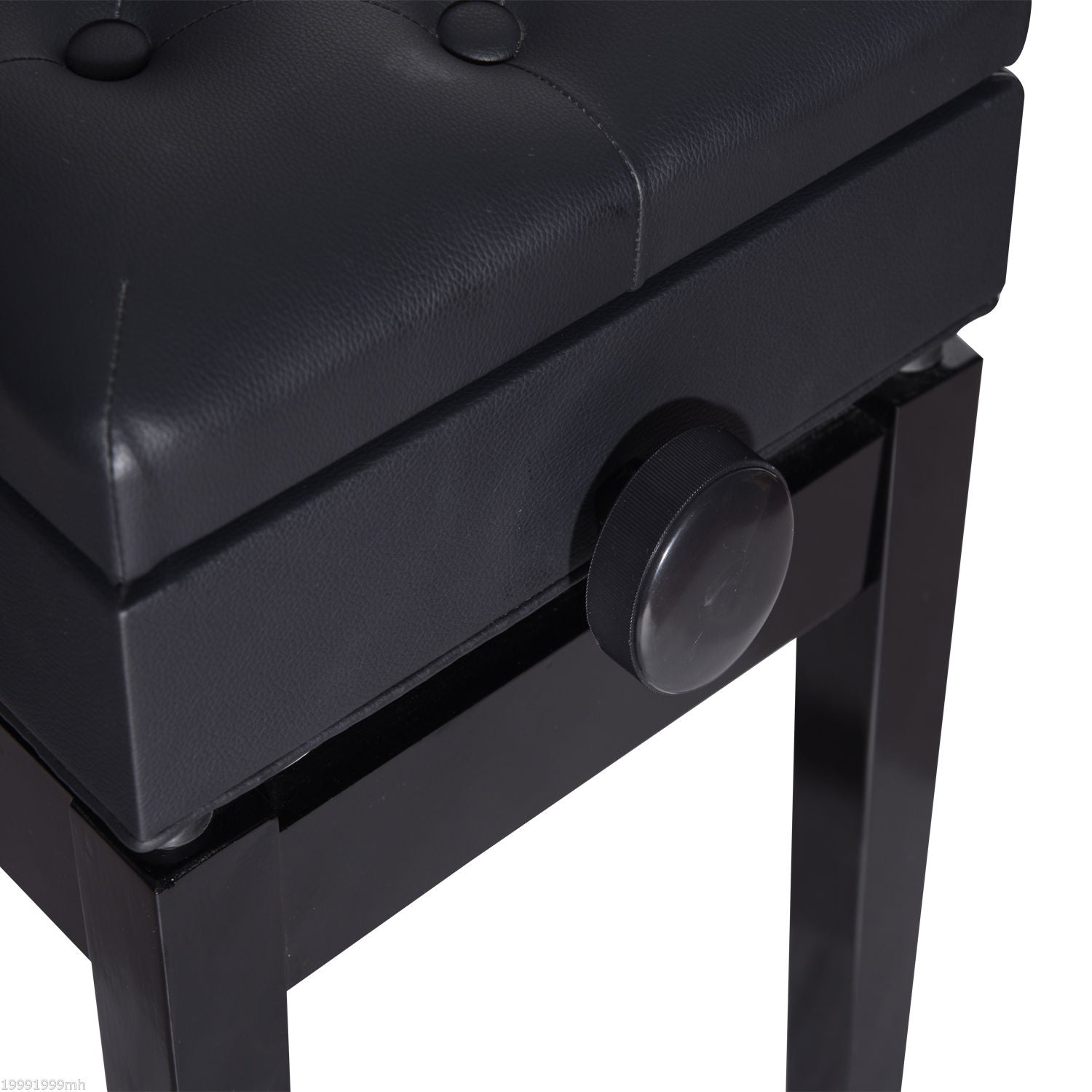 HOMCOM Height Adjustable Piano Bench w/ Thick and Soft PU Leather Padded w/ Enough Music Storage Design Black