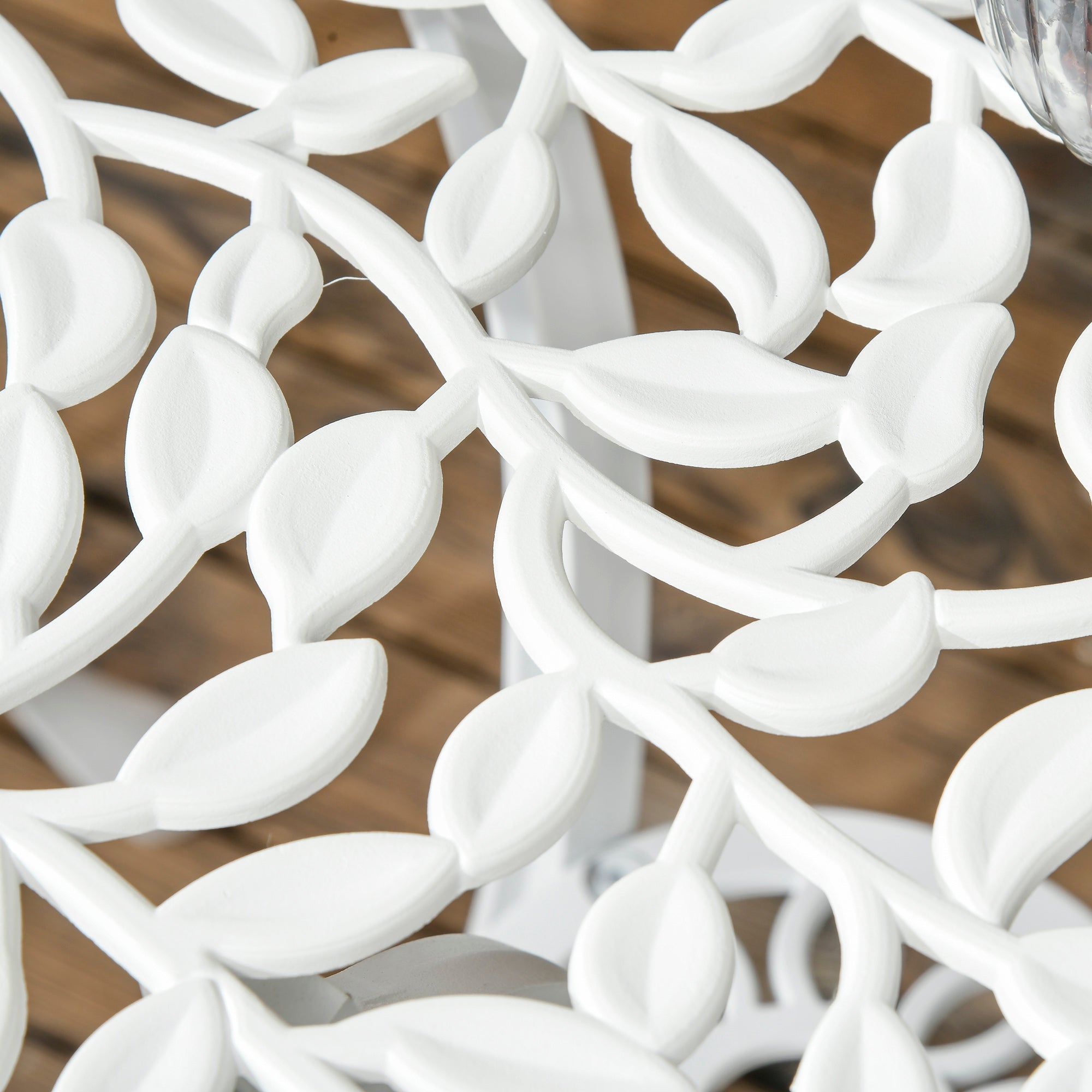 Outsunny 3 Pieces Outdoor Furniture Set, Patio Table and Chairs with Cast Aluminum Frame for Garden, Balcony, Porch, White