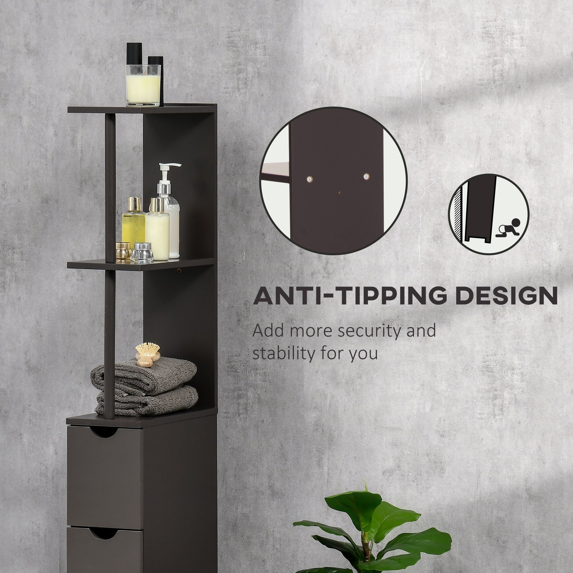 HOMCOM Freestanding Pantry Cabinet: Bathroom/Kitchen Storage Unit with Adjustable Shelves