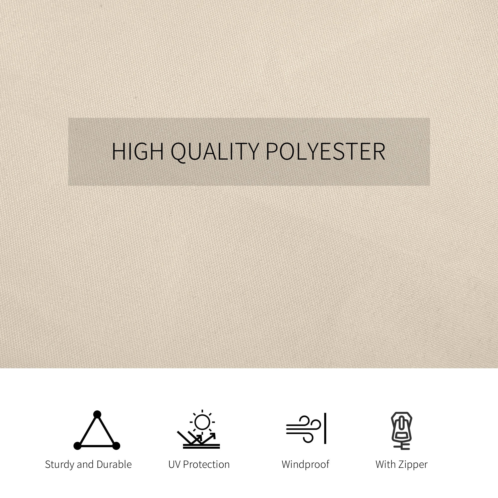 Outsunny 10' x 12' Gazebo Curtain Universal Gazebo Sidewall Set with 4 Panels, Hooks/C-Rings Included, Beige