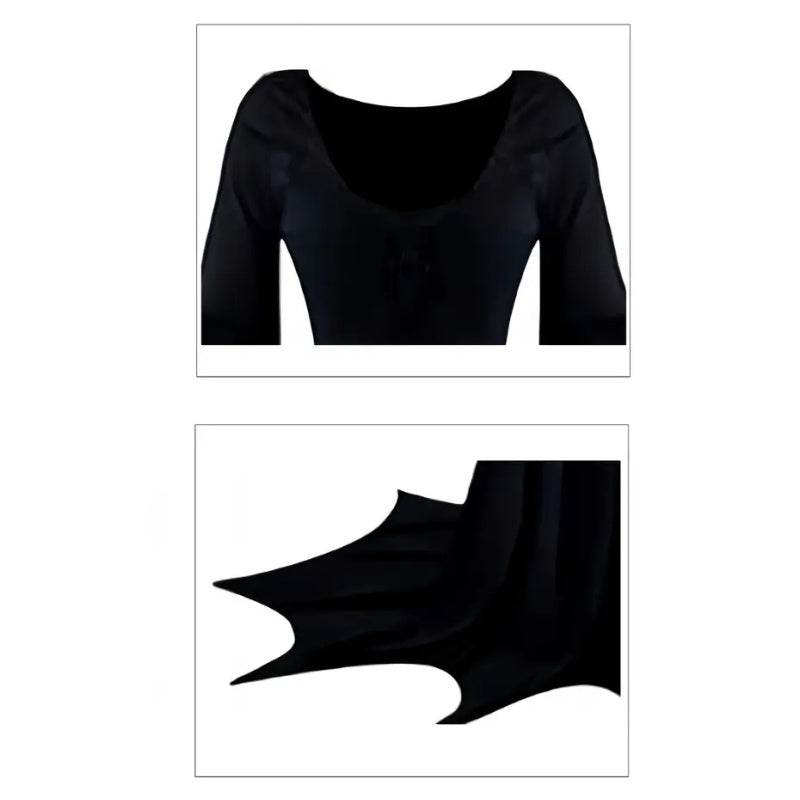 Black Costume Womens Gothic Witch Bat Sleeve Dress Halloween Cosplay Costumes Vintage Carnival Party Outfit