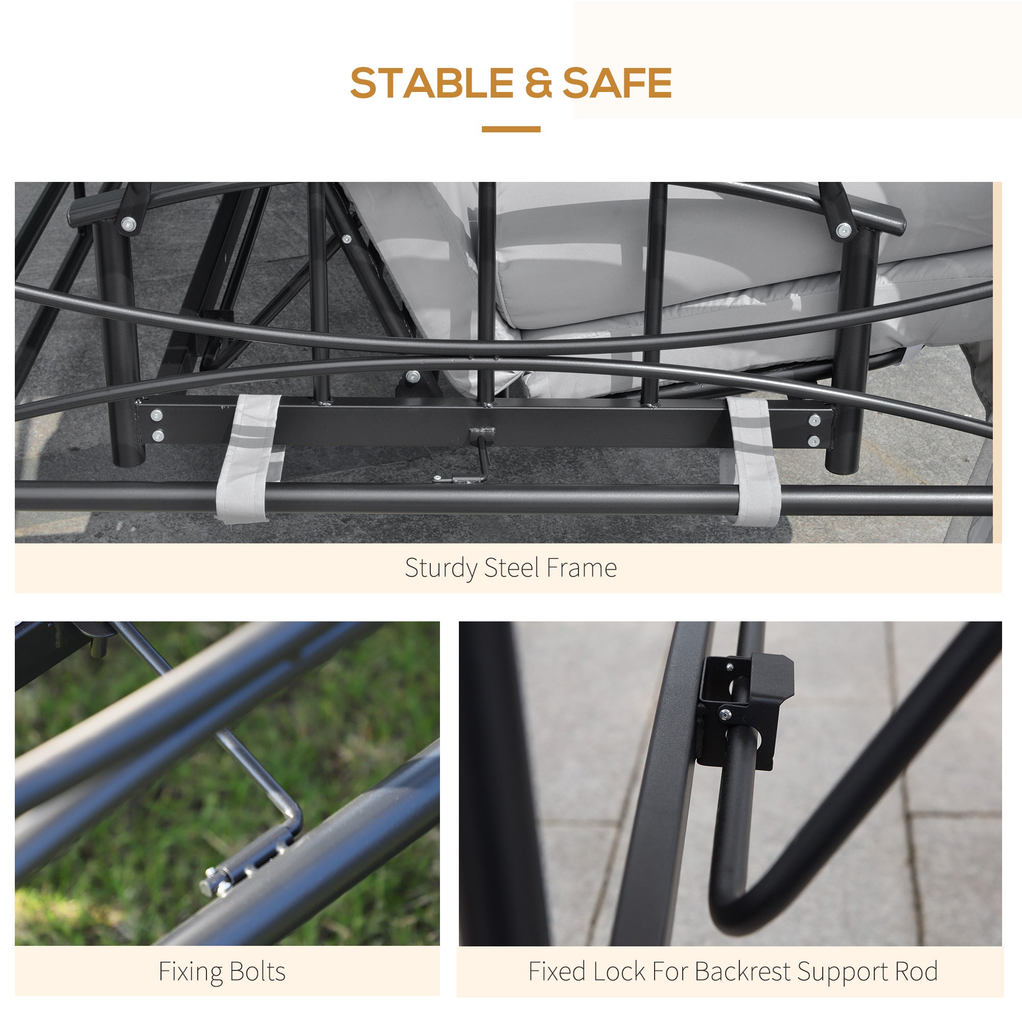 Outsunny 3 Person Outdoor Patio Daybed, 3 in 1 Canopy Gazebo Swing Chair Garden Hammock with Mesh Mosquito and Sun Shade, Grey