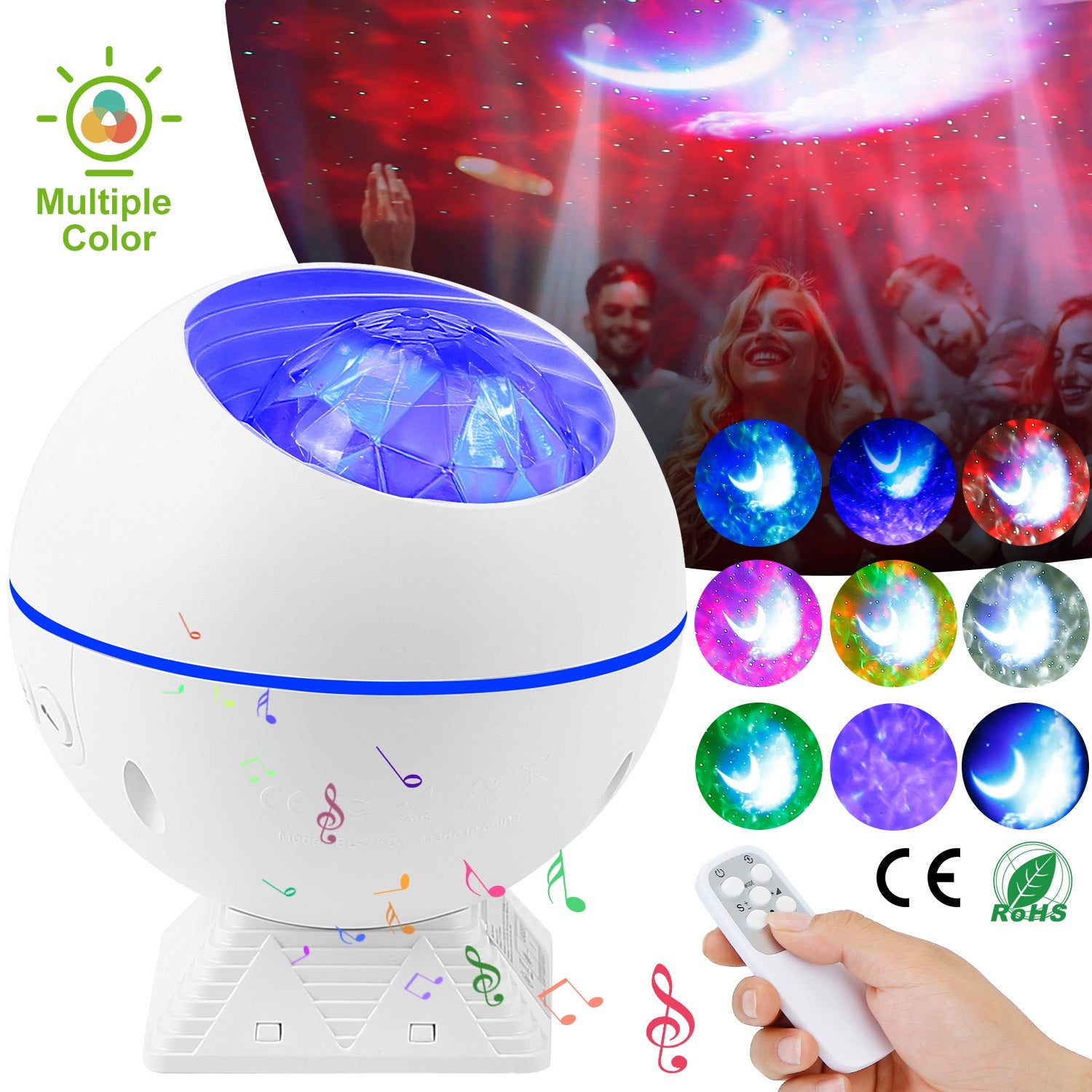 LED Star Projector Night Light Moon Nebula Cloud Lamp 360°Rotating Star Light Kids Galaxy Projector w/ Remote Control