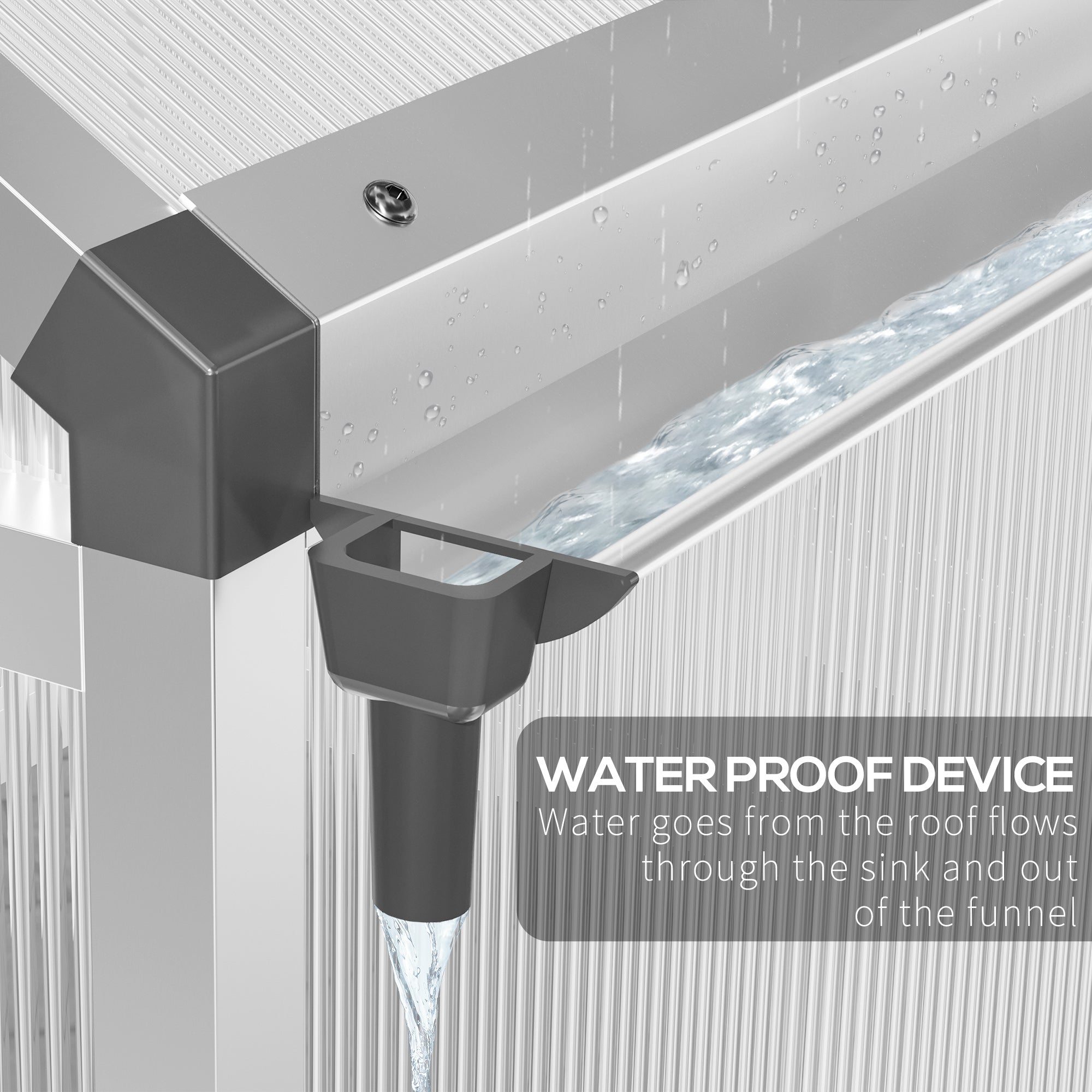 Outsunny Large Walk-In Greenhouse: 8'x6.25' with Polycarbonate Panels, Sturdy Frame & Portable Design for Outdoor Plant Growth