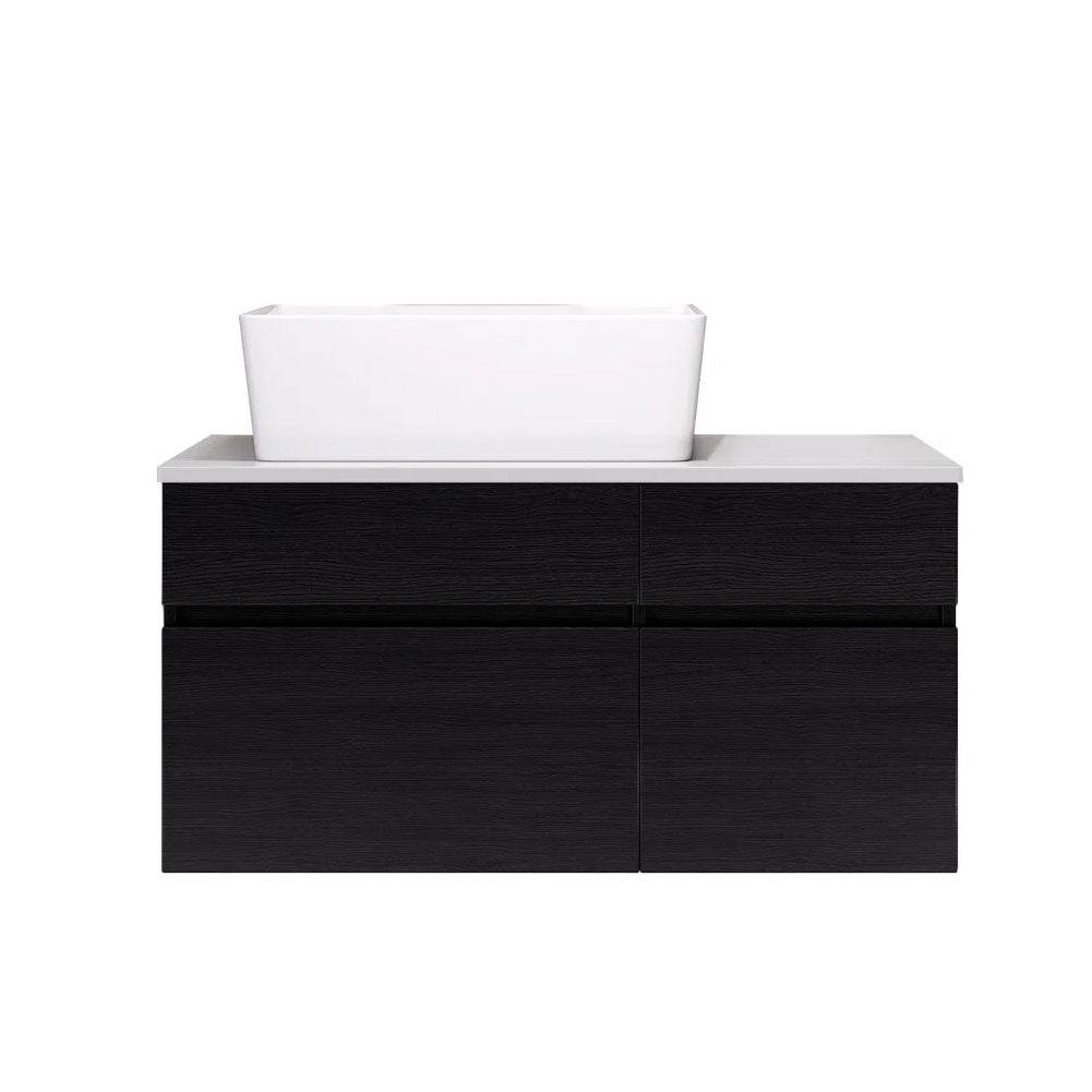 31.5 Inches Wall Mounted Single Bathroom Vanity With Engineered Stone Top