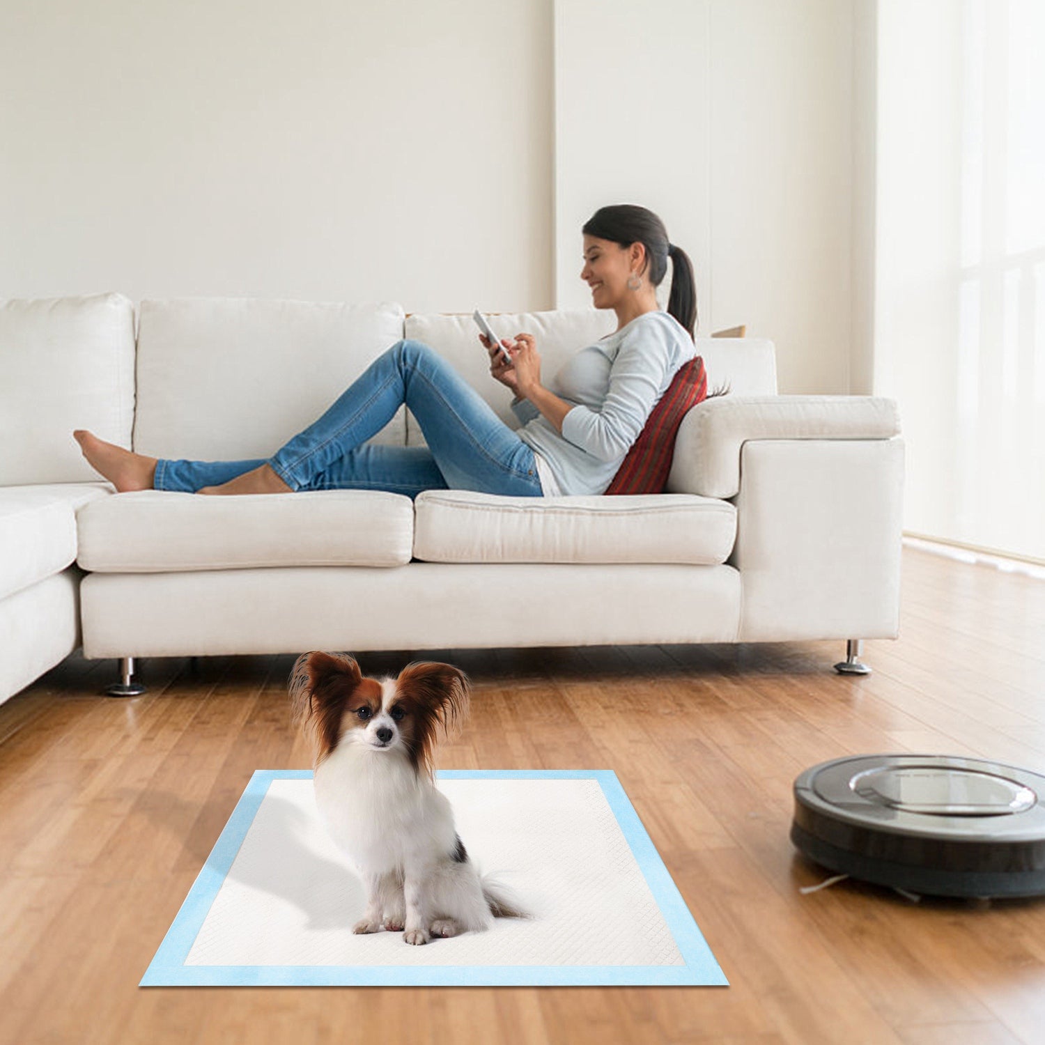 50Pcs/Set Dog Training Pads Puppy Pee Pads Cat Wee Mats Potty-Train 24’’*18’’ M