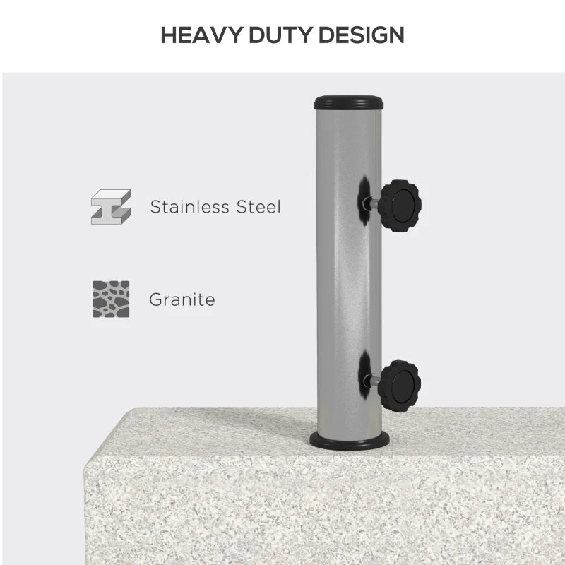 55 lbs Half Granite Parasol Base, Outdoor Umbrella Stand Weight for 1.3", 1.5", 1.9" Umbrella Poles, Grey