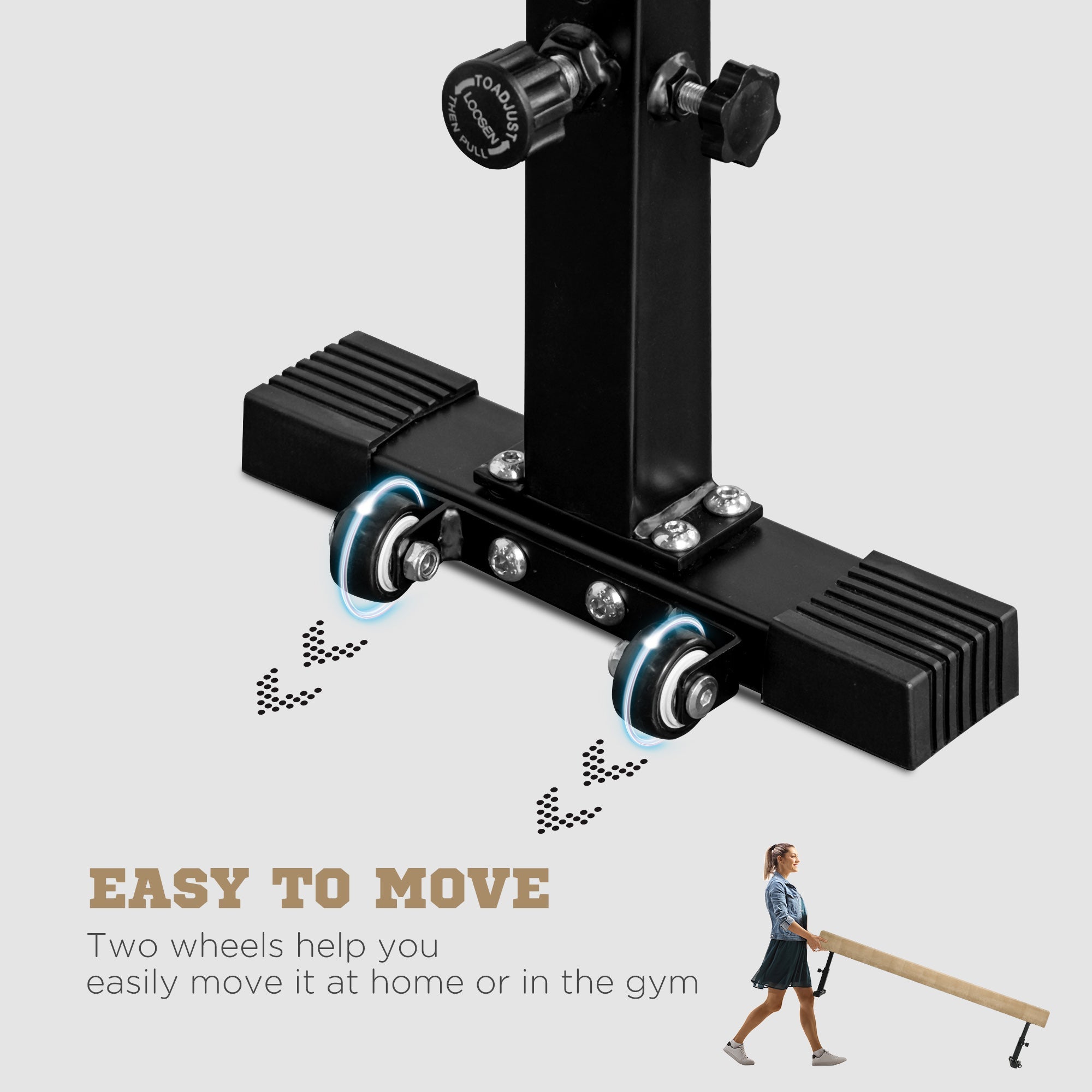 Soozier 7.5ft Adjustable Gymnastics Balance Beam with Wheels for Kids 8-12 Years Old Gym Equipment